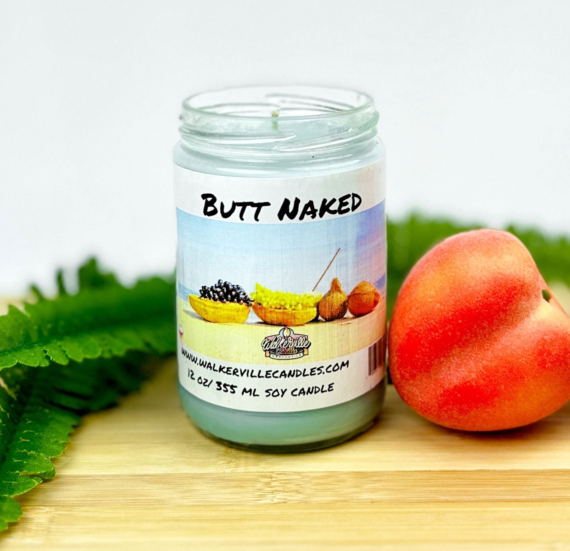 Butt Naked Coconut Soy 12.5 oz/ 375 ml Candle Wood Wick - Walkerville Candles