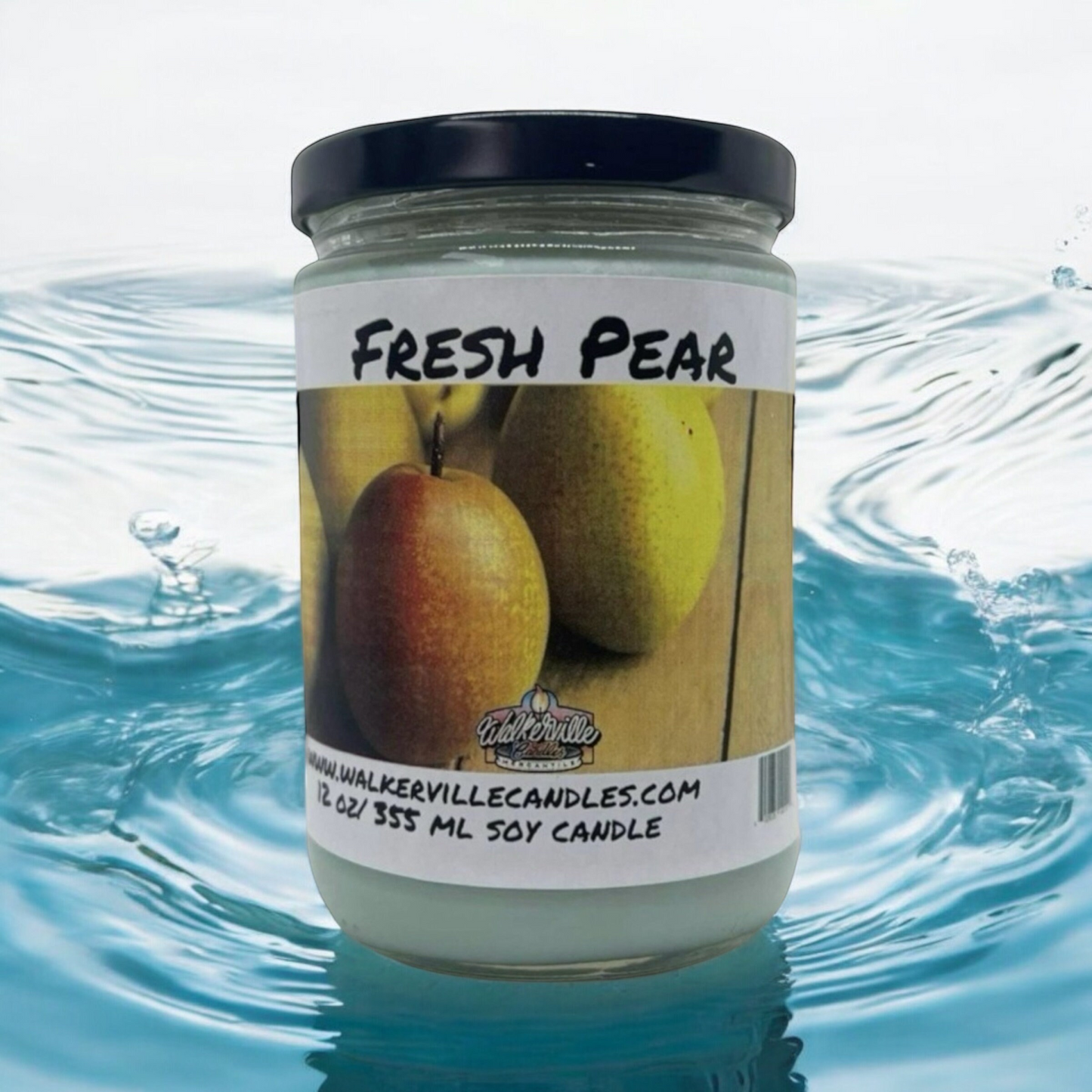 Fresh Pear 100% Coconut Soy Eco-friendly 12 oz Candle Wood Wick
