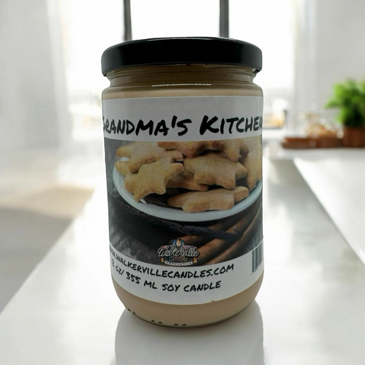 Grandma's Kitchen 100% Coconut Soy Eco-friendly 12 oz Candle Wood Wick