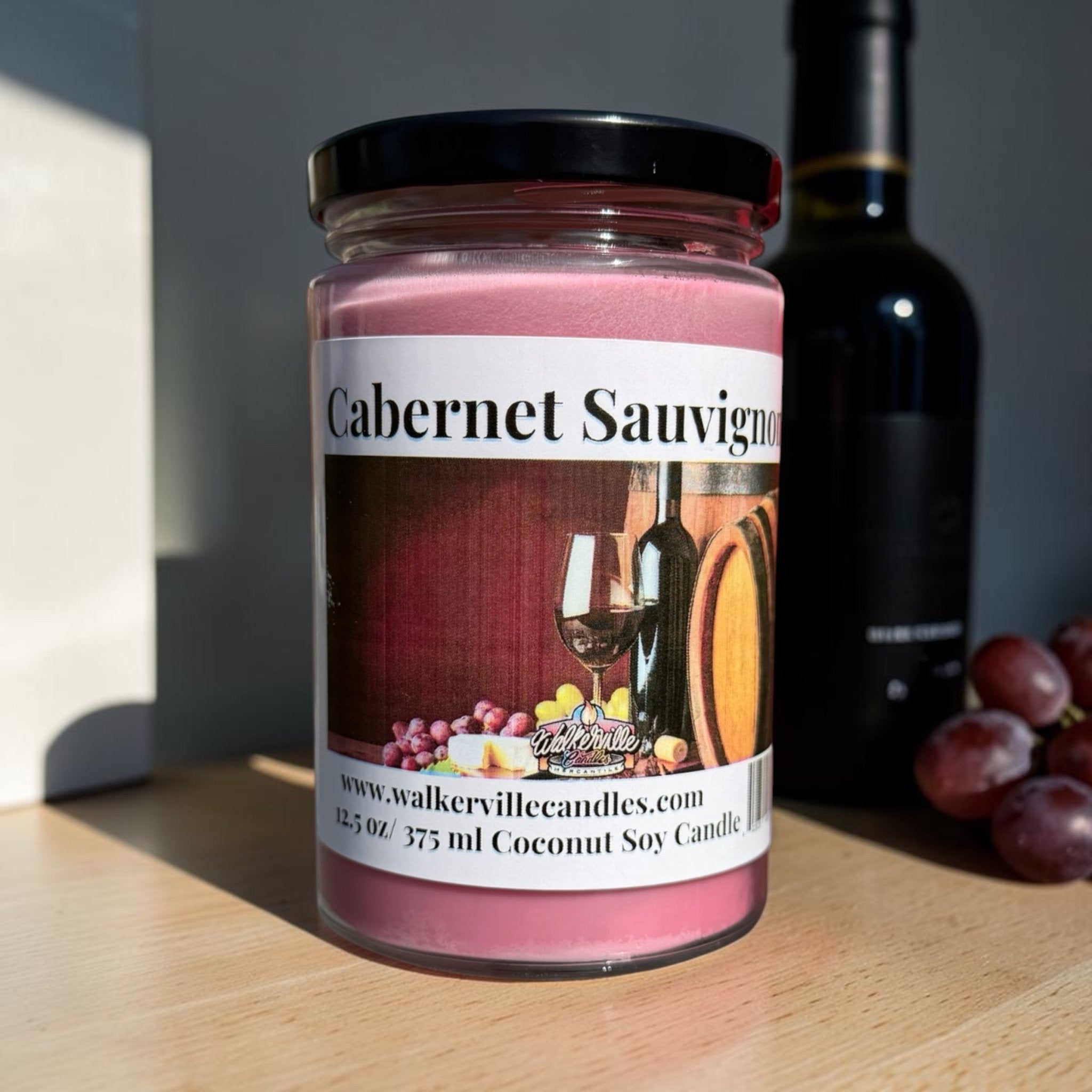 Cabernet Sauvignon Coconut Soy 12.5 oz/ 375 ml Candle Wood Wick - Walkerville Candles