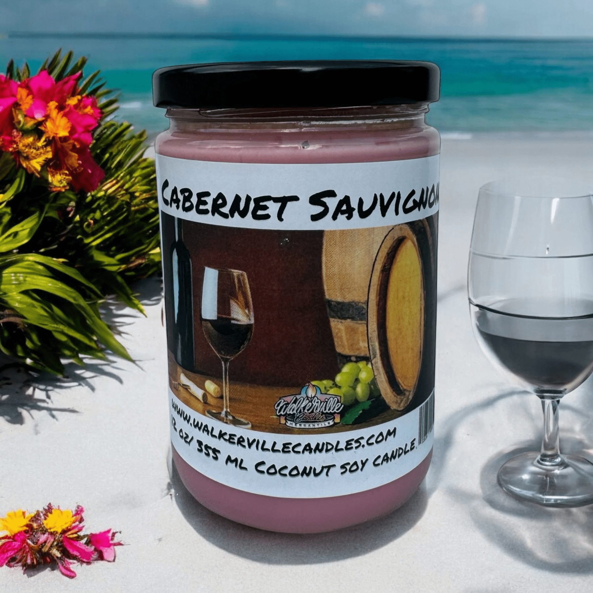 Cabernet Sauvignon Coconut Soy 12.5 oz/ 375 ml Candle Wood Wick - Walkerville Candles