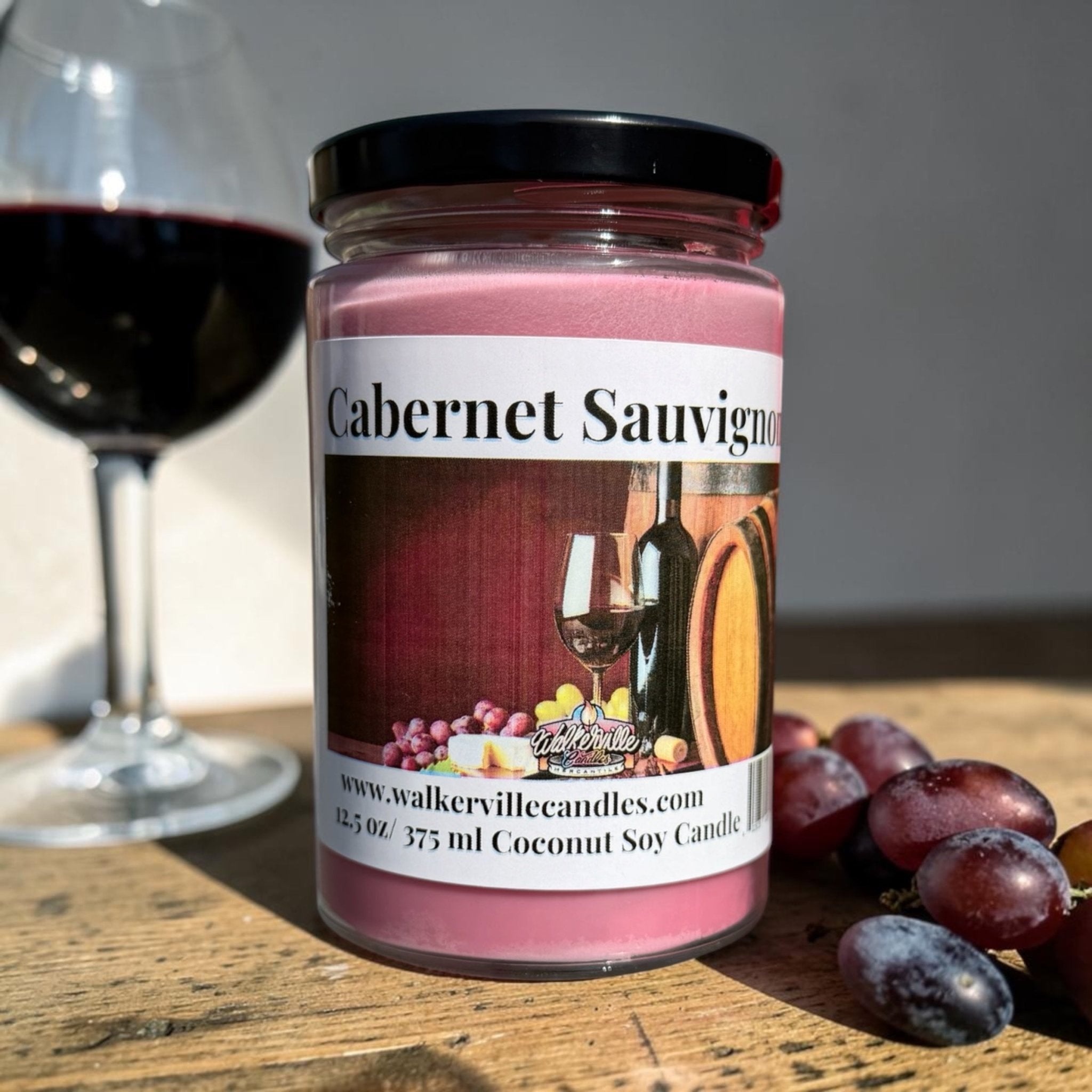 Cabernet Sauvignon Coconut Soy 12.5 oz/ 375 ml Candle Wood Wick - Walkerville Candles