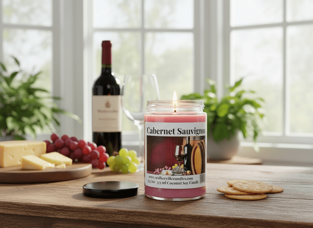 Cabernet Sauvignon Coconut Soy 12.5 oz/ 375 ml Candle Wood Wick - Walkerville Candles