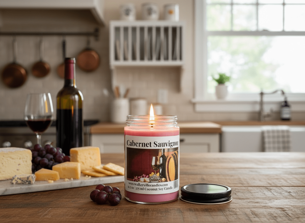 Cabernet Sauvignon Coconut Soy 12.5 oz/ 375 ml Candle Wood Wick - Walkerville Candles