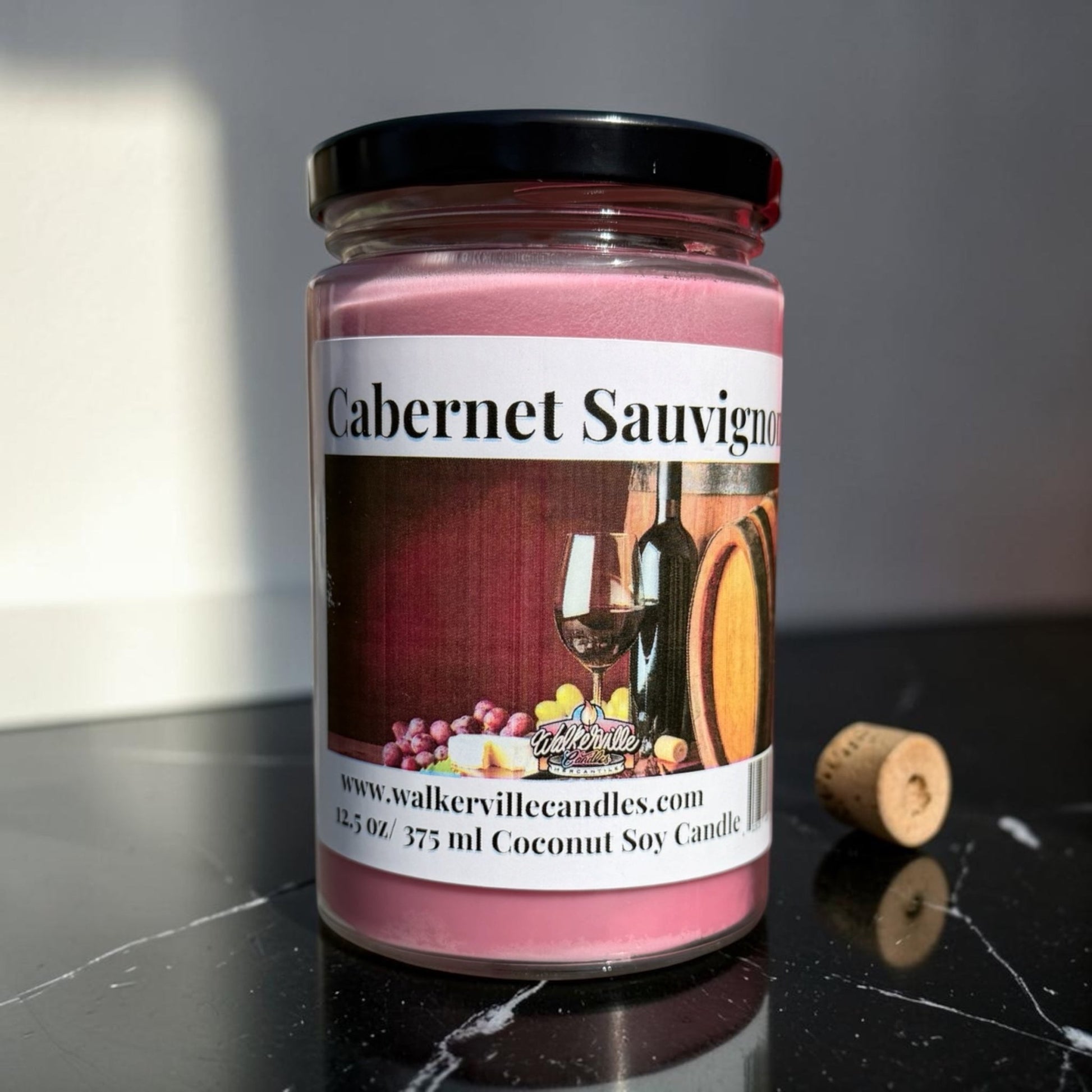 Cabernet Sauvignon Coconut Soy 12.5 oz/ 375 ml Candle Wood Wick - Walkerville Candles