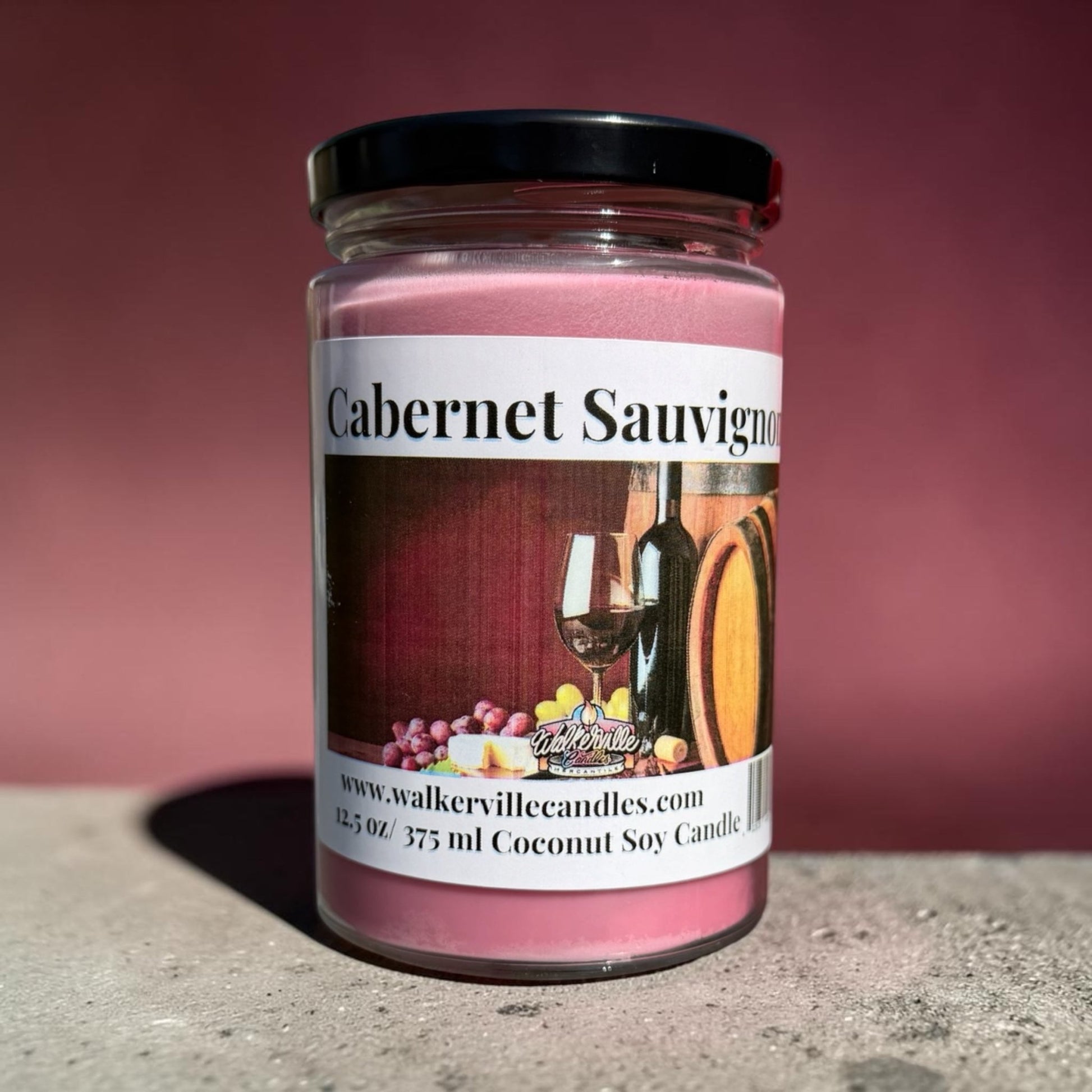 Cabernet Sauvignon Coconut Soy 12.5 oz/ 375 ml Candle Wood Wick - Walkerville Candles