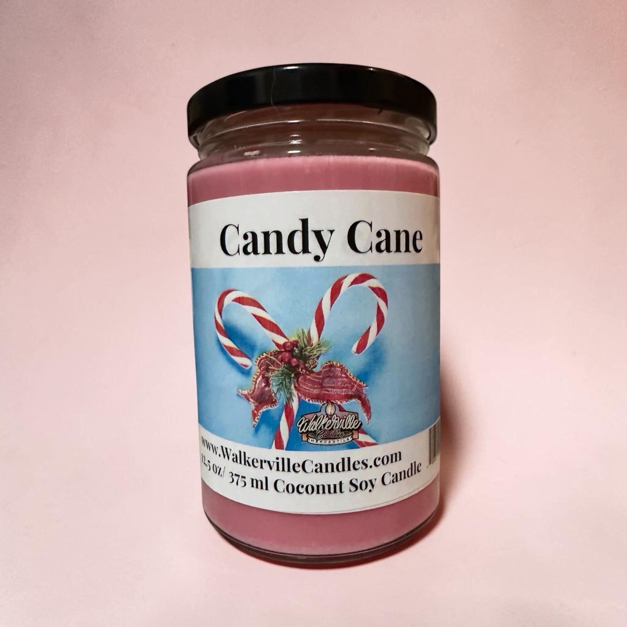 Candy Cane Coconut Soy 12.5 oz/ 375 ml Candle Wood Wick - Walkerville Candles