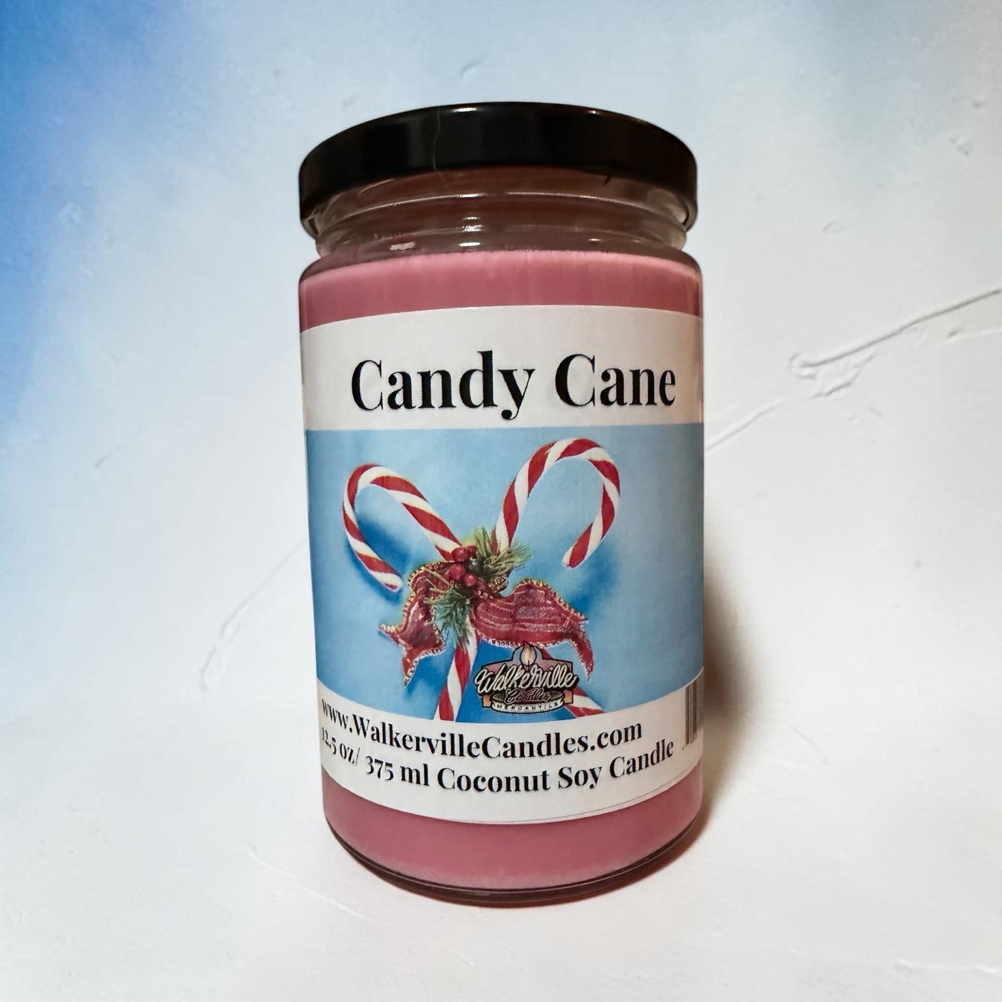 Candy Cane Coconut Soy 12.5 oz/ 375 ml Candle Wood Wick - Walkerville Candles