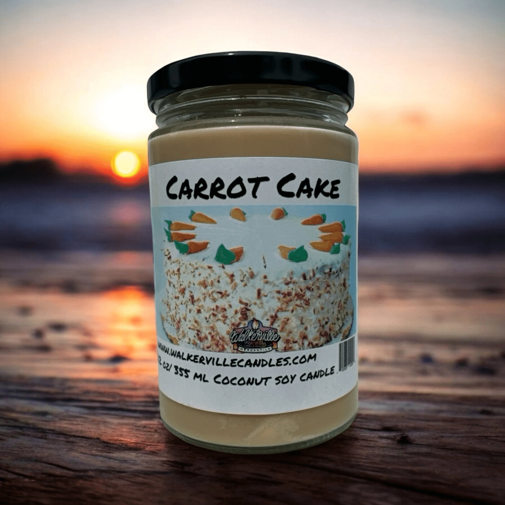 Carrot Cake Coconut Soy 12.5 oz/ 375 ml Candle Wood Wick - Walkerville Candles