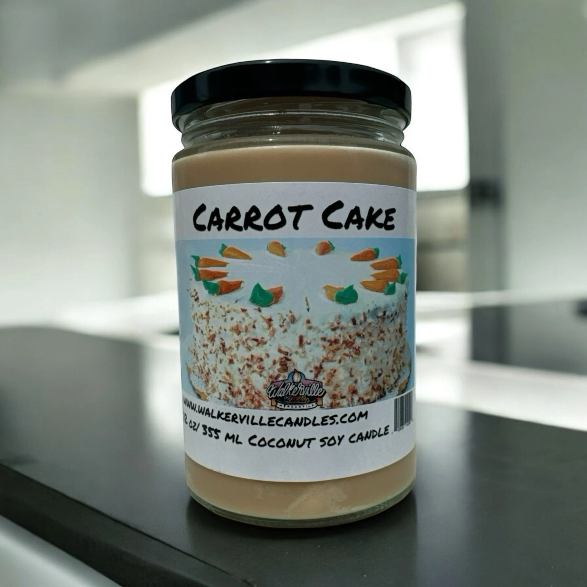 Carrot Cake Vegan Coconut Soy 12 oz/ 355 ml Candle Hand-poured, Eco-friendly, Clean Burning, Bakery, Food, Drink