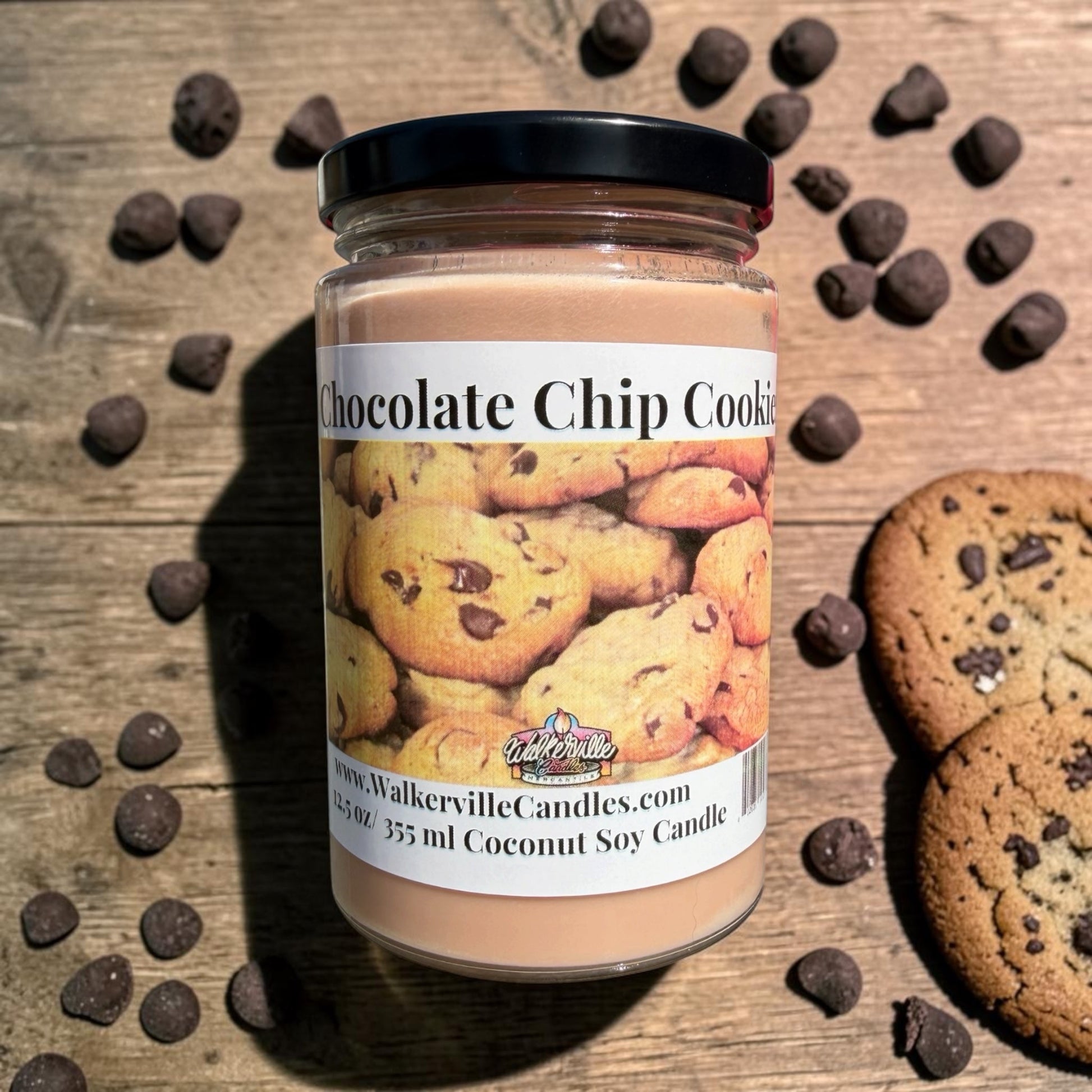 Chocolate Chip Cookie Coconut Soy 12.5 oz/ 375 ml Candle Wood Wick - Walkerville Candles