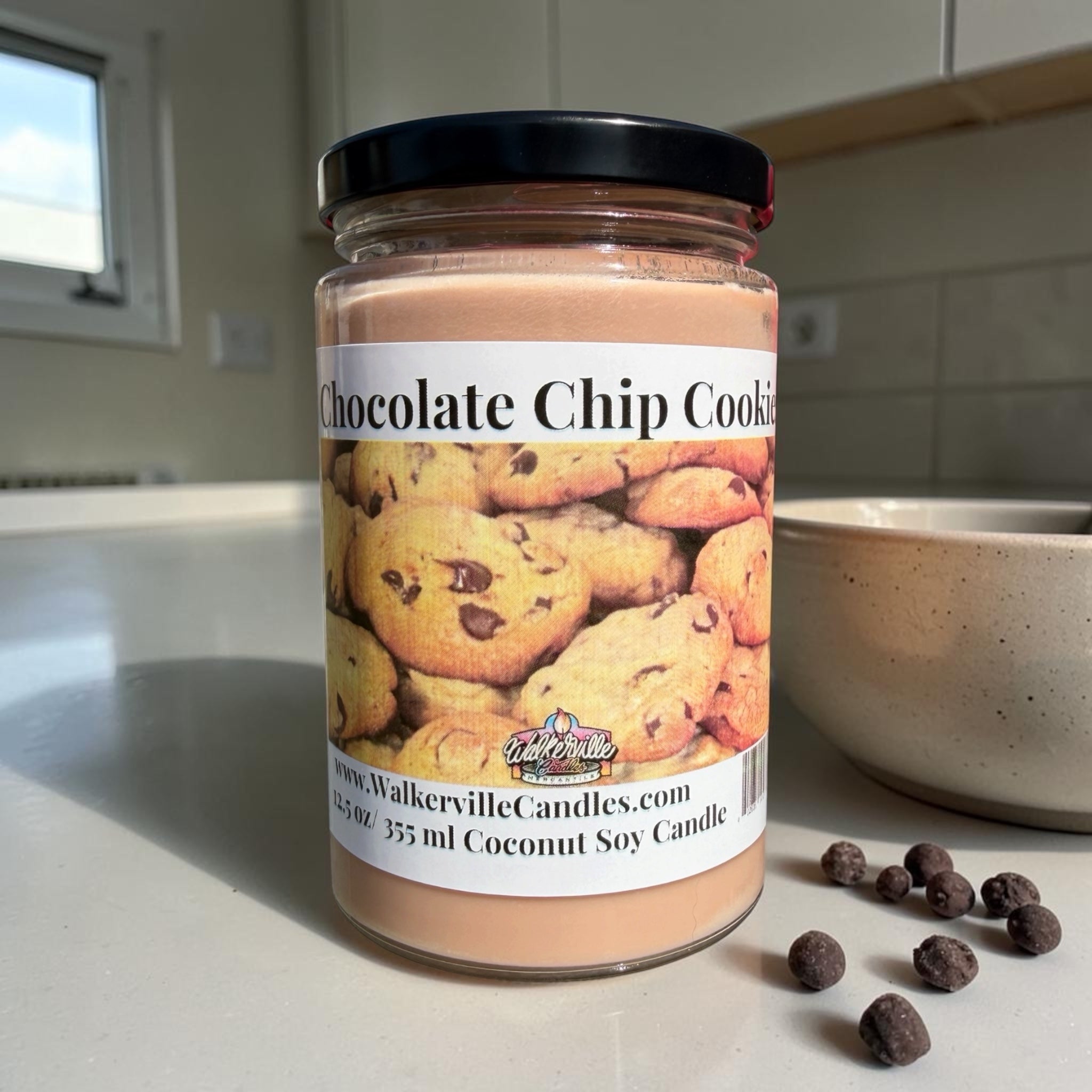 Chocolate Chip Cookie Coconut Soy 12.5 oz/ 375 ml Candle Wood Wick - Walkerville Candles