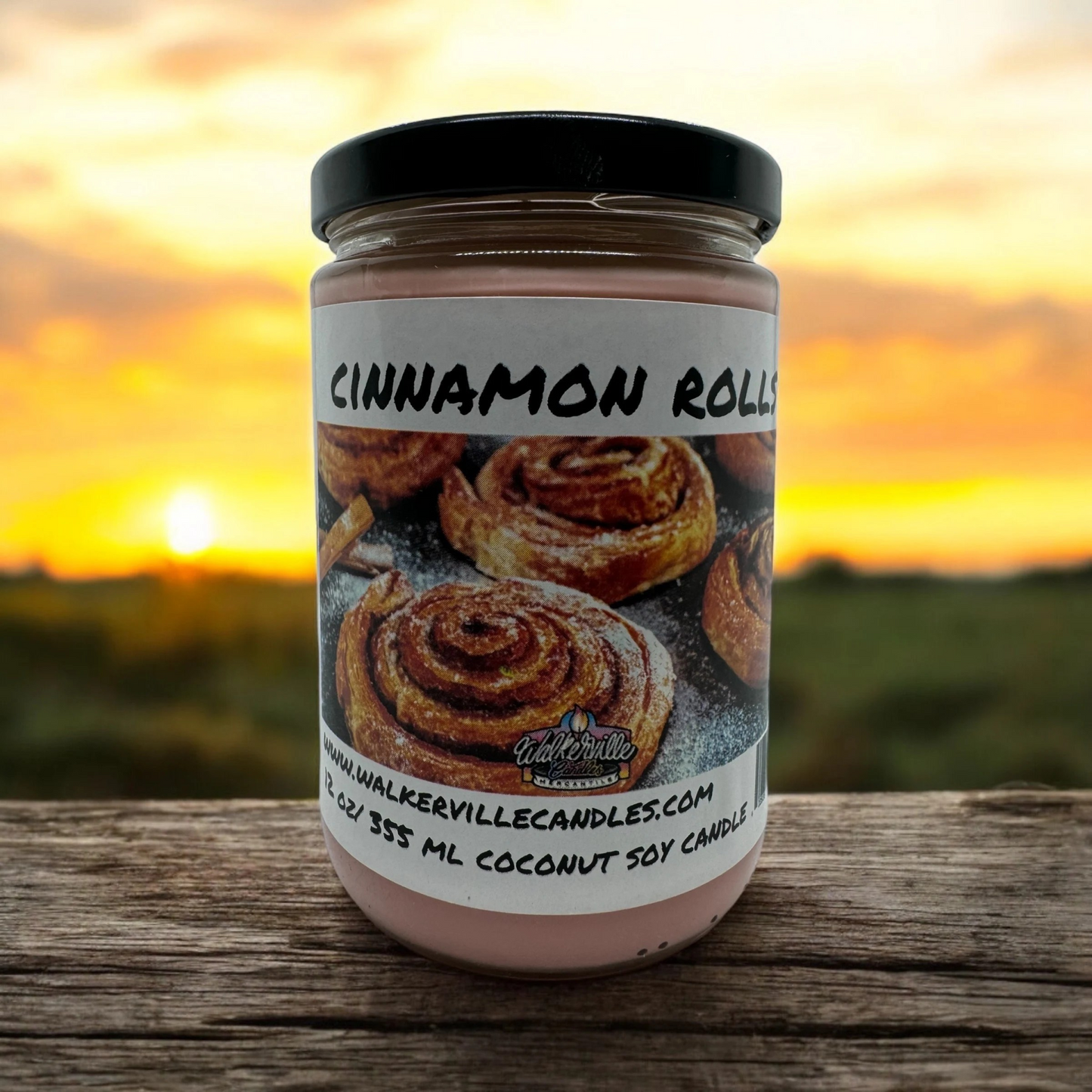 Cinnamon Rolls 100% Coconut Soy Eco-friendly 12 oz Candle Wood Wick
