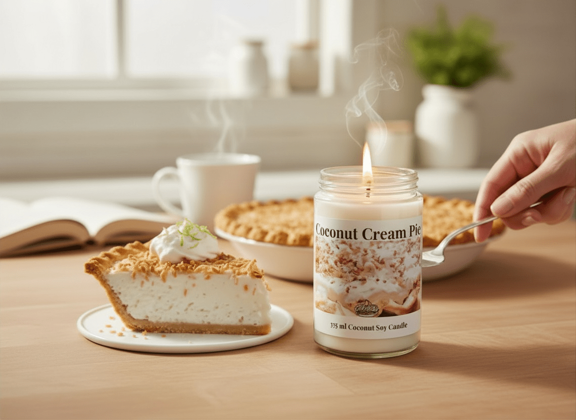 Coconut Cream Pie Coconut Soy 12.5 oz/ 375 ml Candle Wood Wick - Walkerville Candles