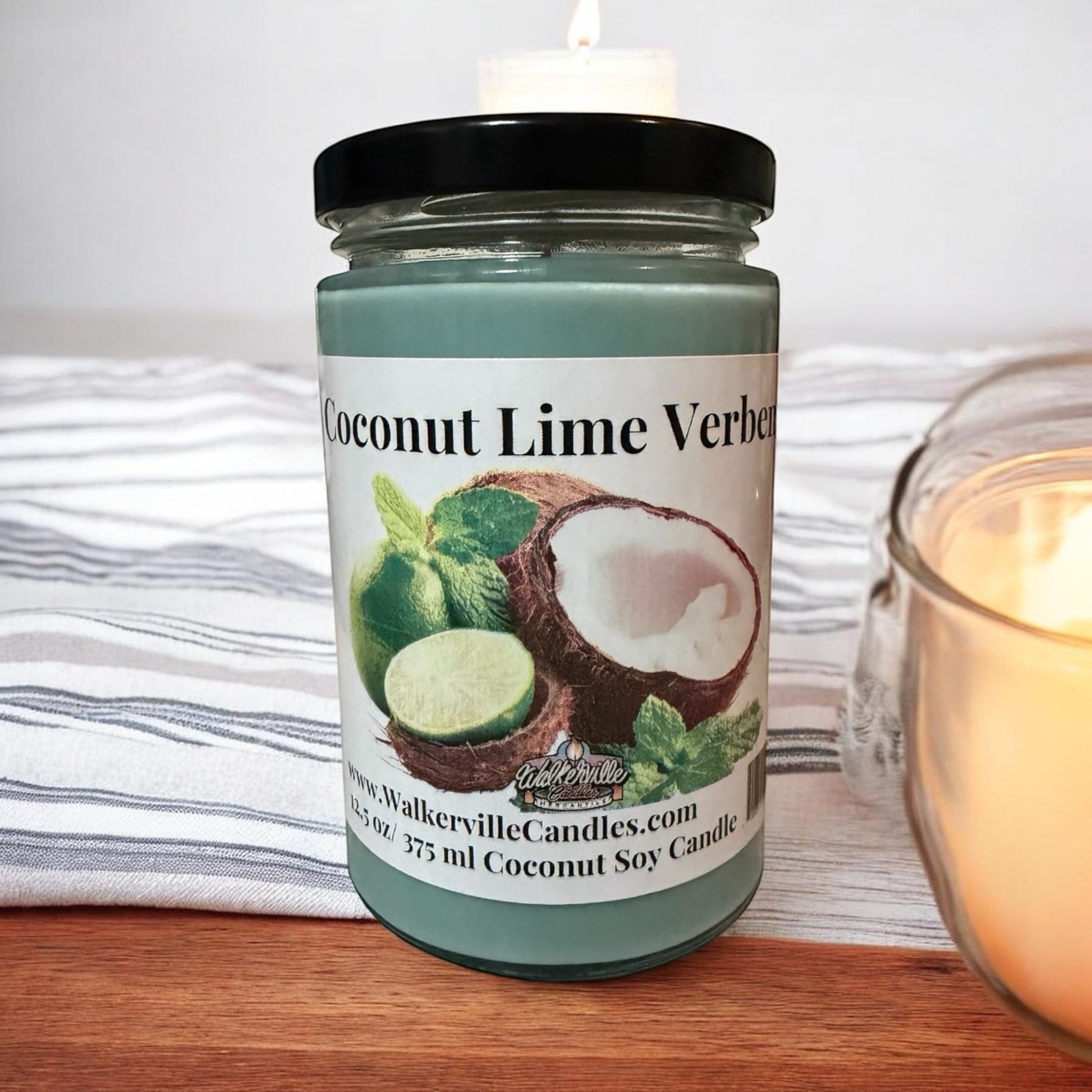 Coconut Lime Verbena Coconut Soy 12.5oz/ 375 ml Candle Wood Wick - Walkerville Candles