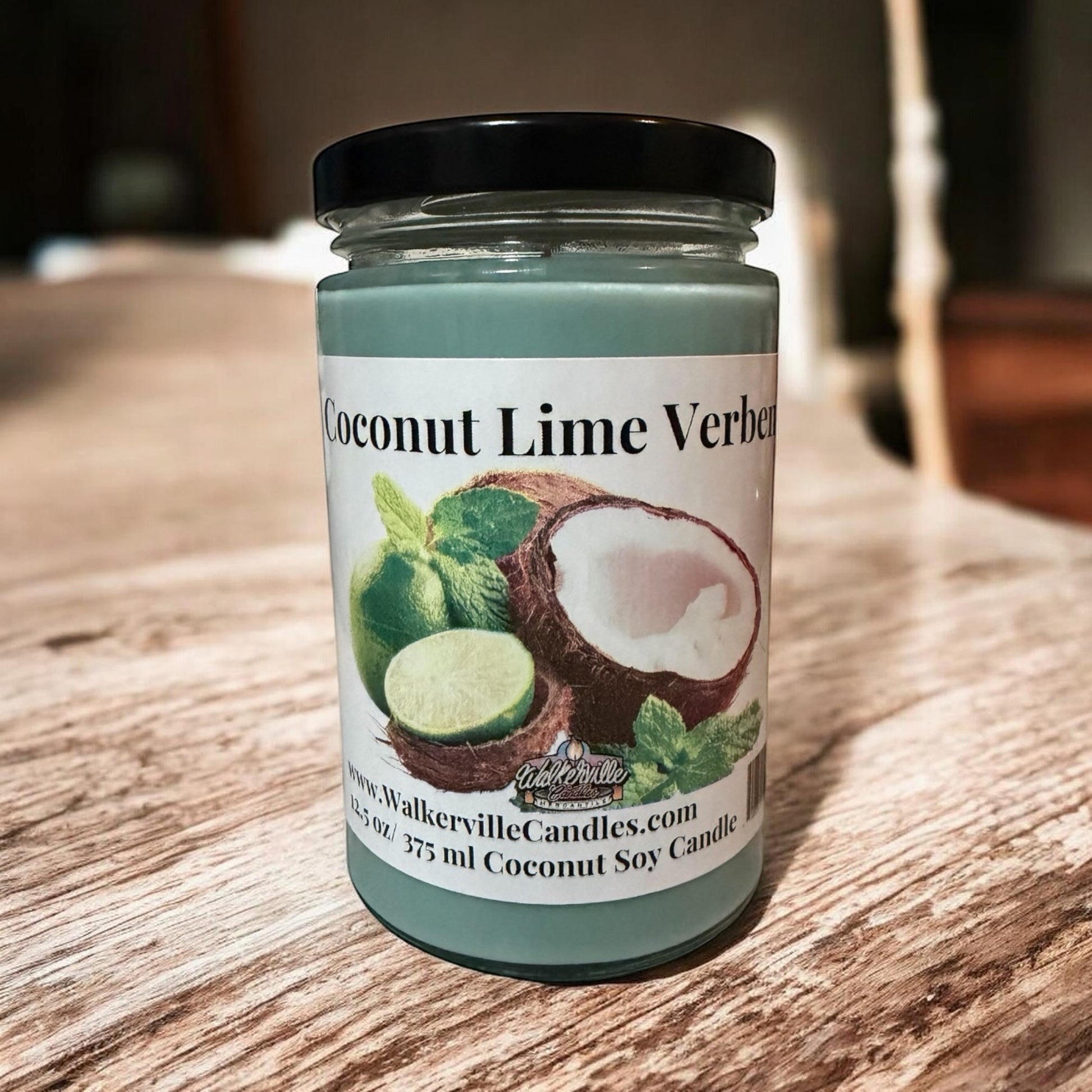 Coconut Lime Verbena Coconut Soy 12.5oz/ 375 ml Candle Wood Wick - Walkerville Candles