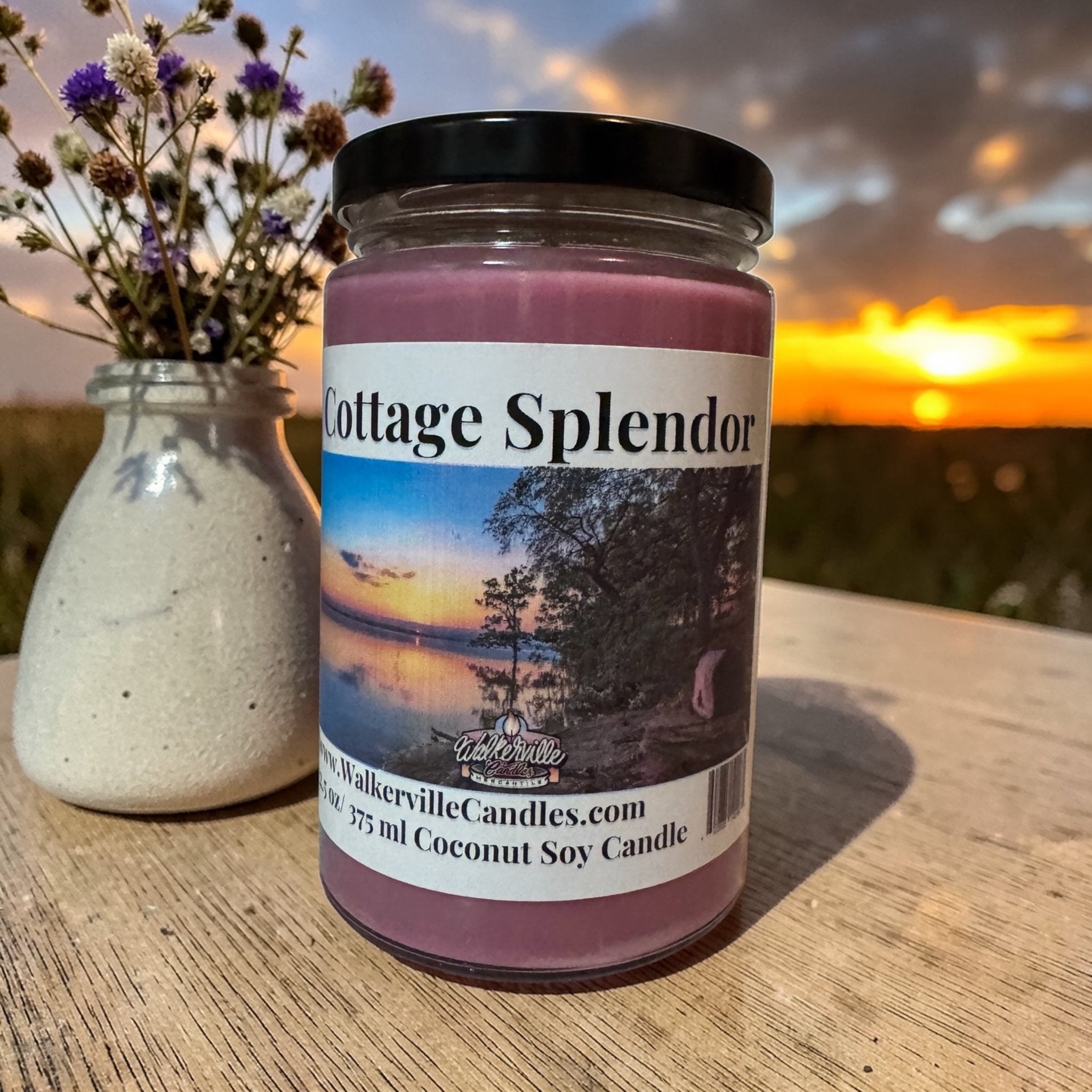 Cottage Splendor Coconut Soy 12.5 oz/ 375 ml Candle Wood Wick - Walkerville Candles