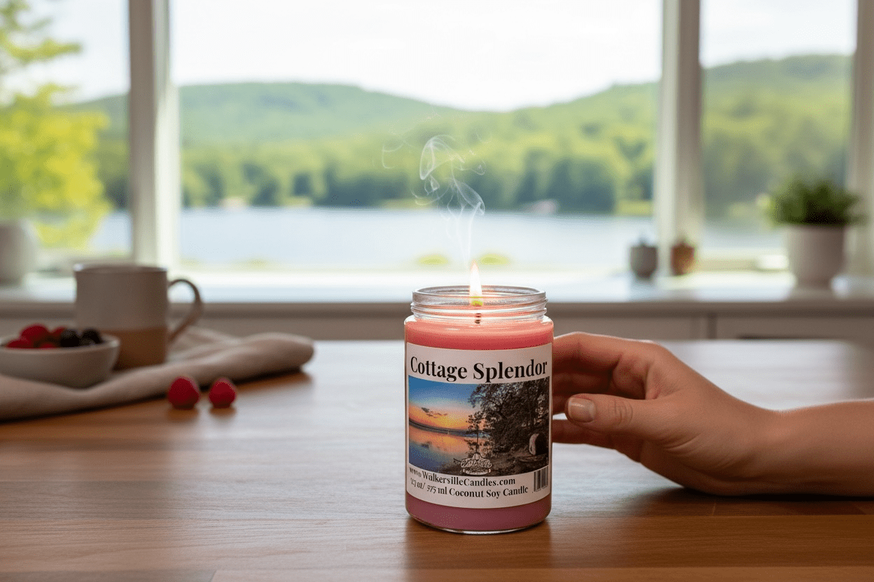 Cottage Splendor Coconut Soy 12.5 oz/ 375 ml Candle Wood Wick - Walkerville Candles