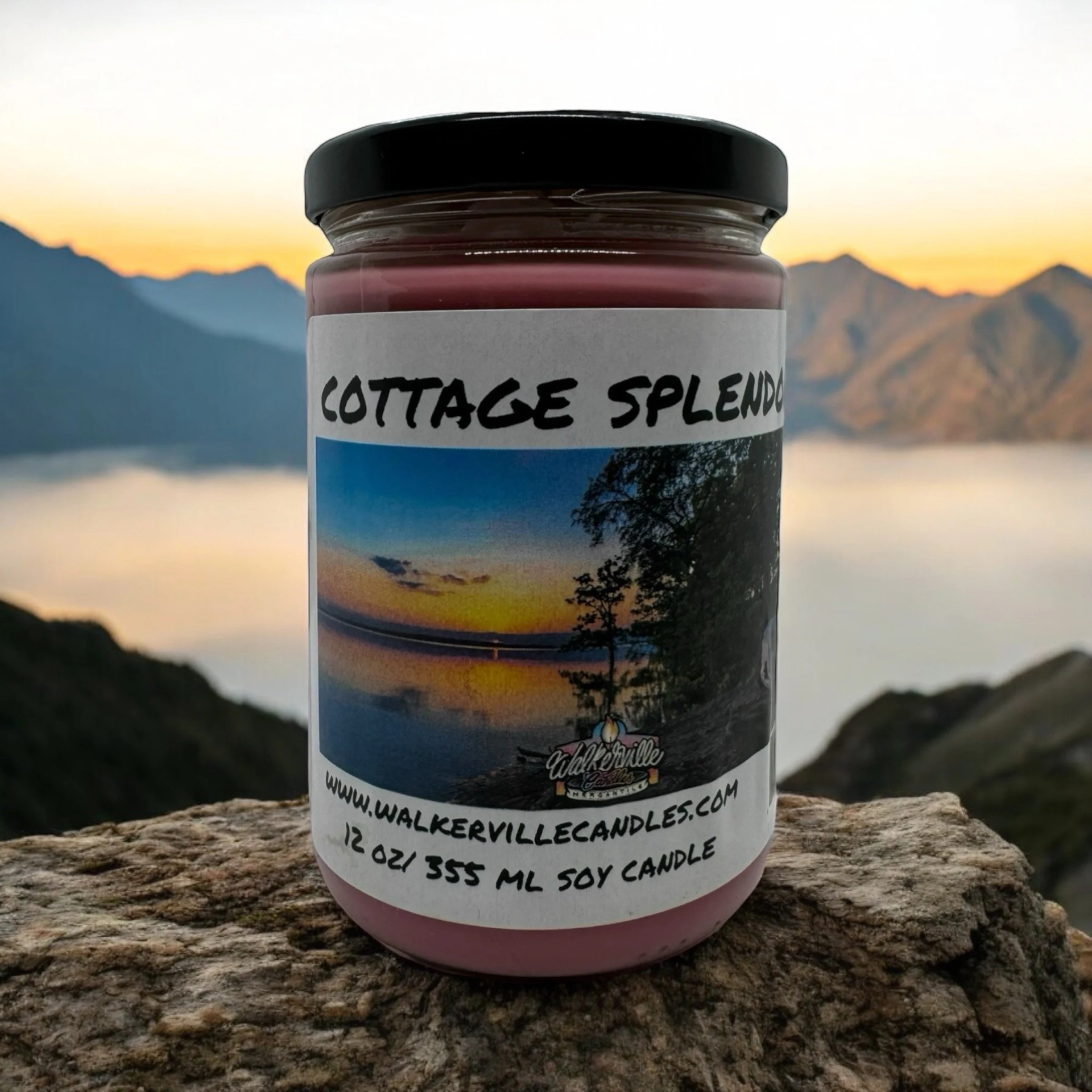 Cottage Splendor Vegan Coconut Soy 12 oz/ 355 ml Candle Hand-poured, Eco-friendly, Clean Burning, Fruity Woodsy Clean Bakery Food Drink Wood Wick