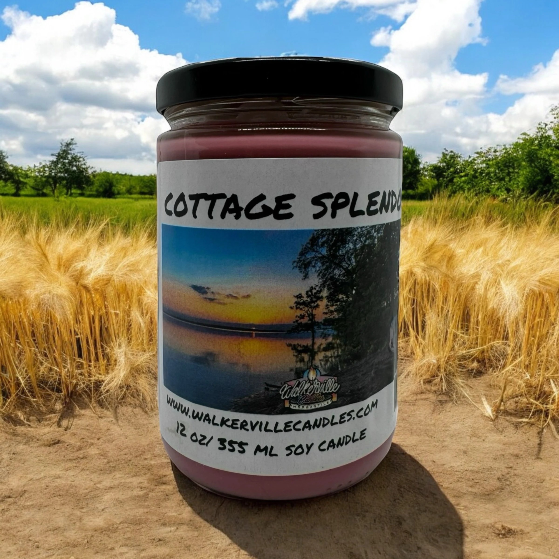 Cottage Splendor Vegan Coconut Soy 12 oz/ 355 ml Candle Hand-poured, Eco-friendly, Clean Burning, Fruity Woodsy Clean