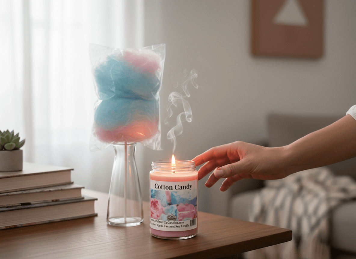 Cotton Candy Coconut Soy 12.5 oz/ 375 ml Candle Wood Wick - Walkerville Candles
