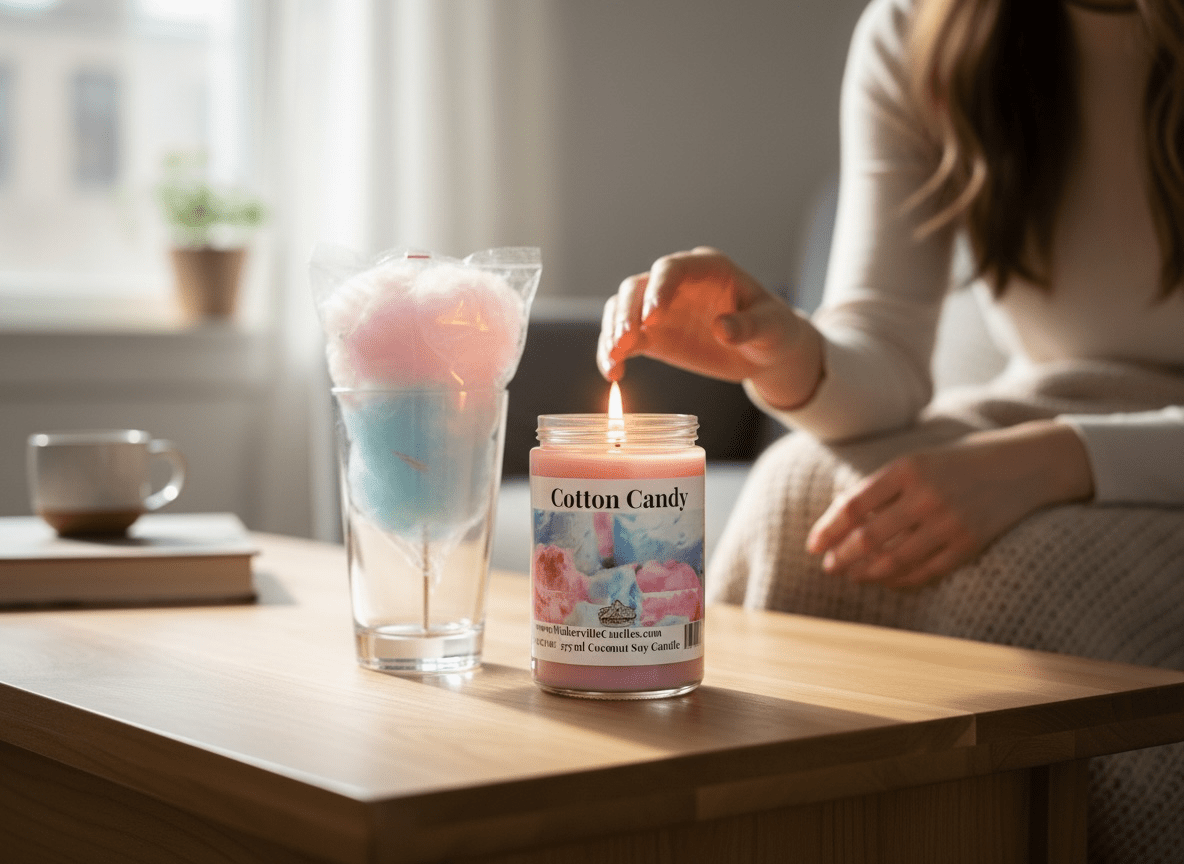 Cotton Candy Coconut Soy 12.5 oz/ 375 ml Candle Wood Wick - Walkerville Candles