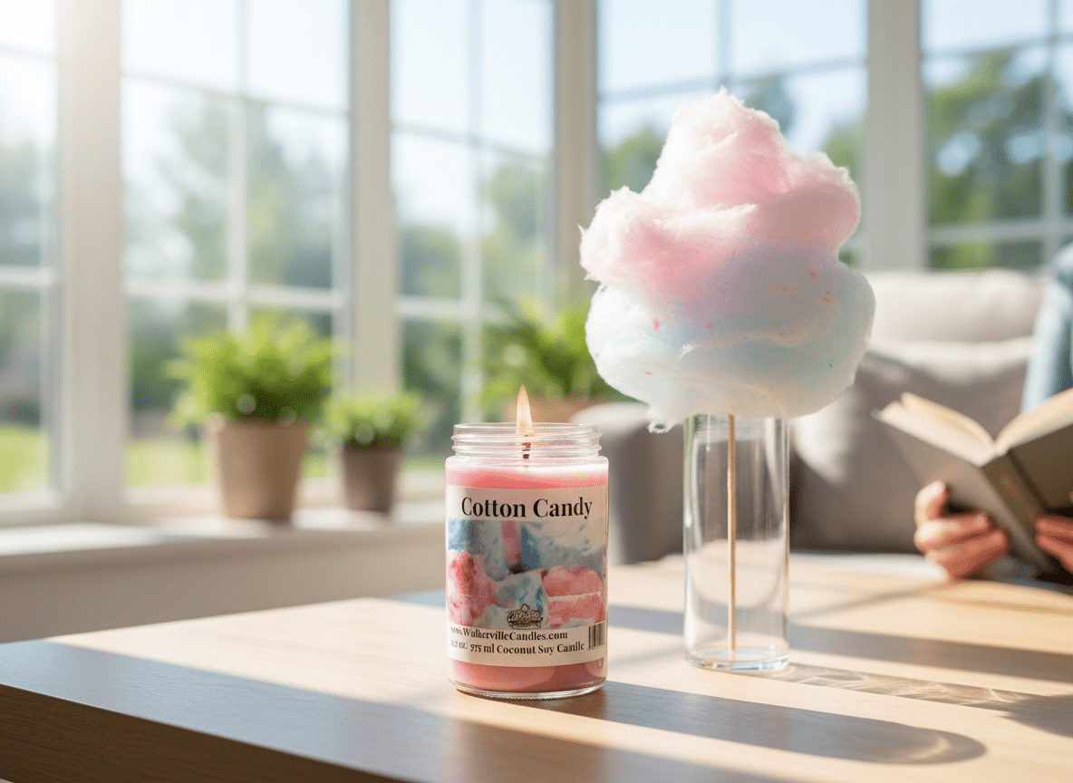 Cotton Candy Coconut Soy 12.5 oz/ 375 ml Candle Wood Wick - Walkerville Candles