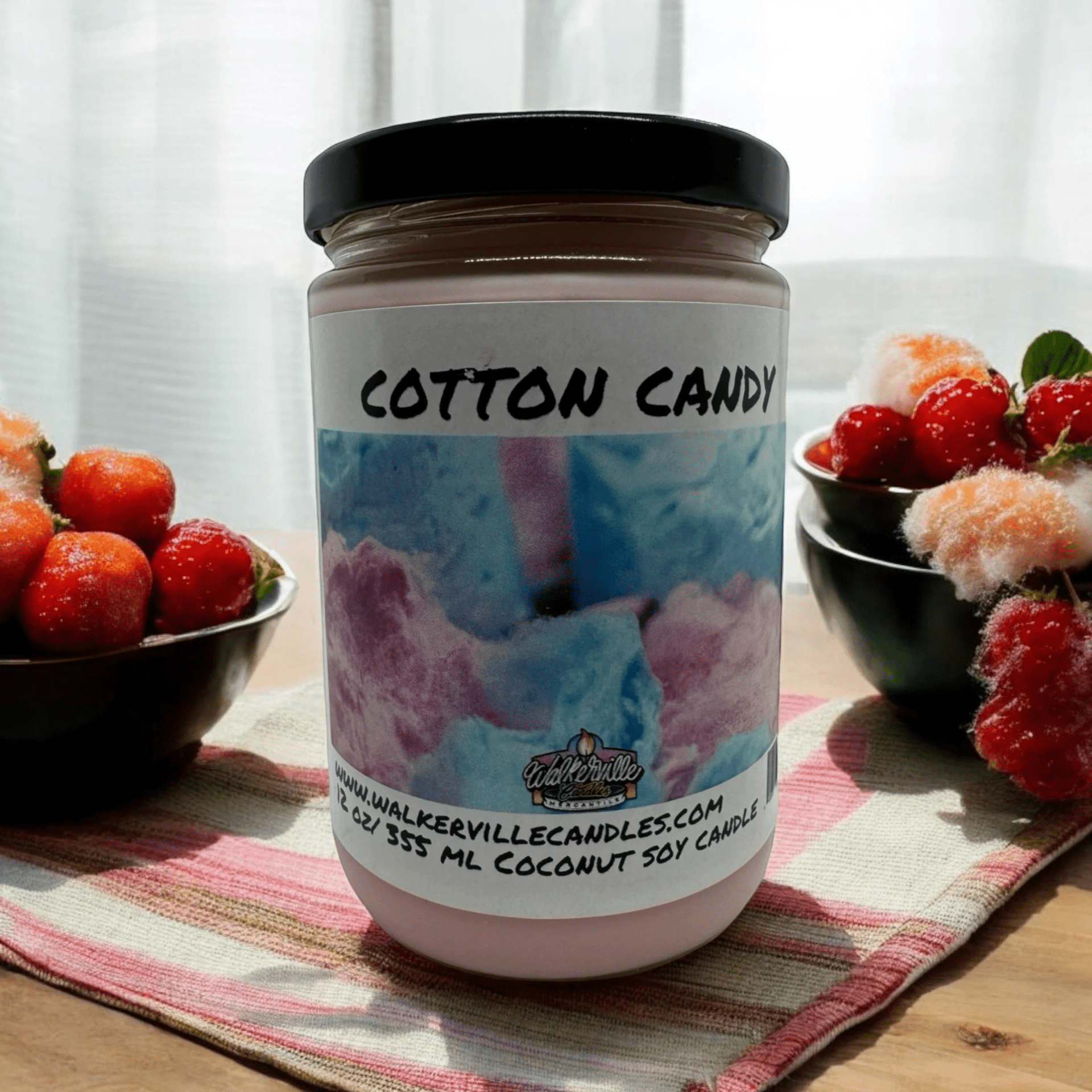 Cotton Candy Coconut Soy 12.5 oz/ 375 ml Candle Wood Wick - Walkerville Candles