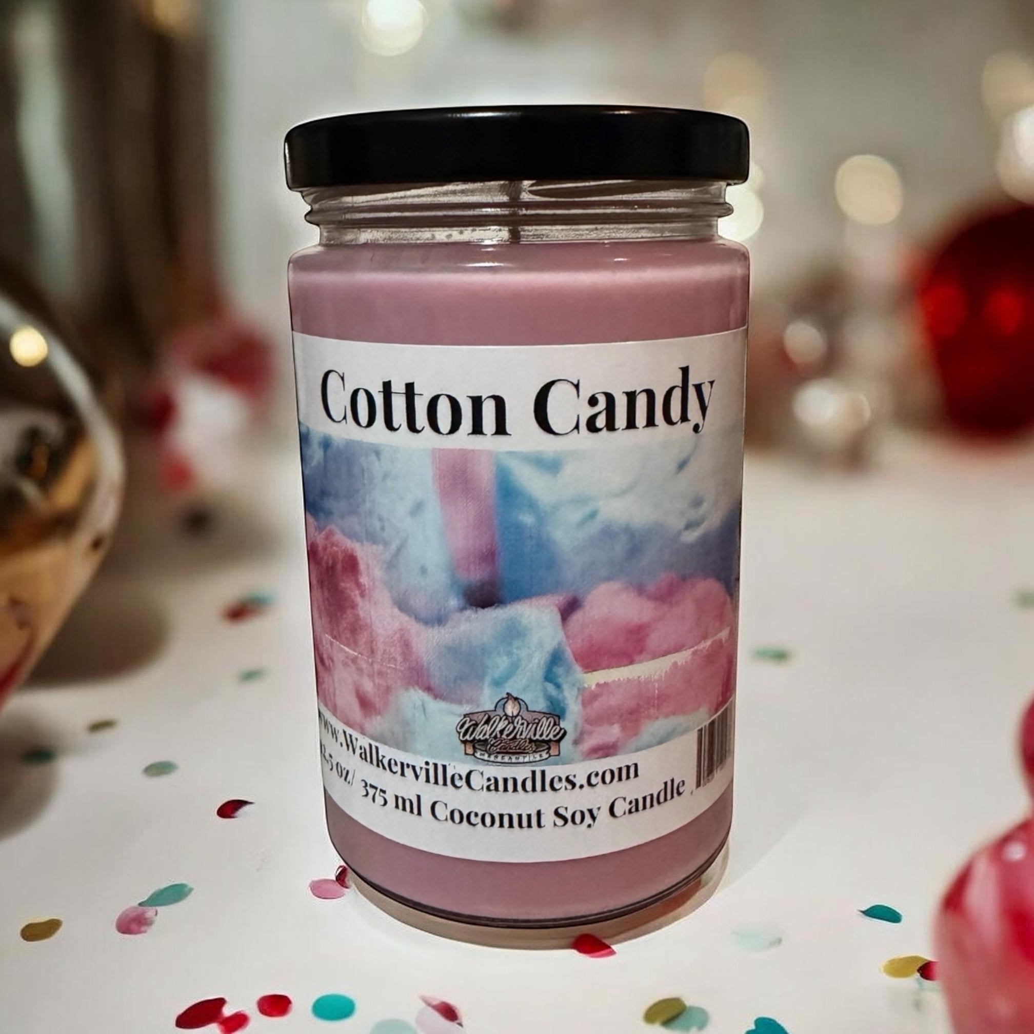 Cotton Candy Coconut Soy 12.5 oz/ 375 ml Candle Wood Wick - Walkerville Candles