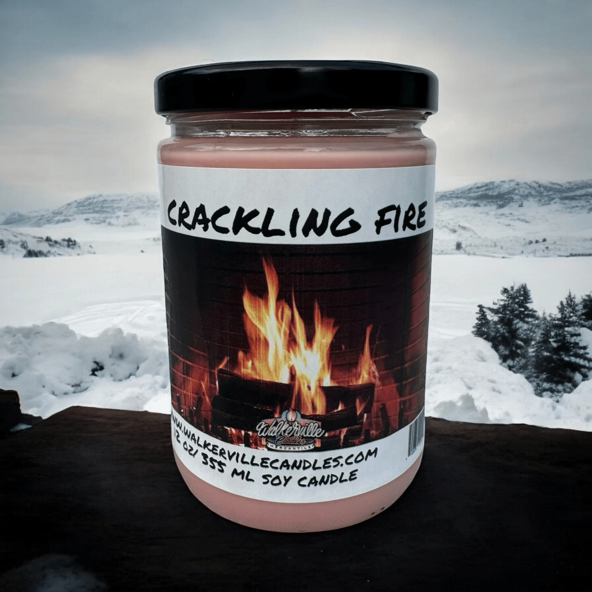 Crackling Fire Coconut Soy 12.5 oz/ 375 ml Candle Wood Wick - Walkerville Candles