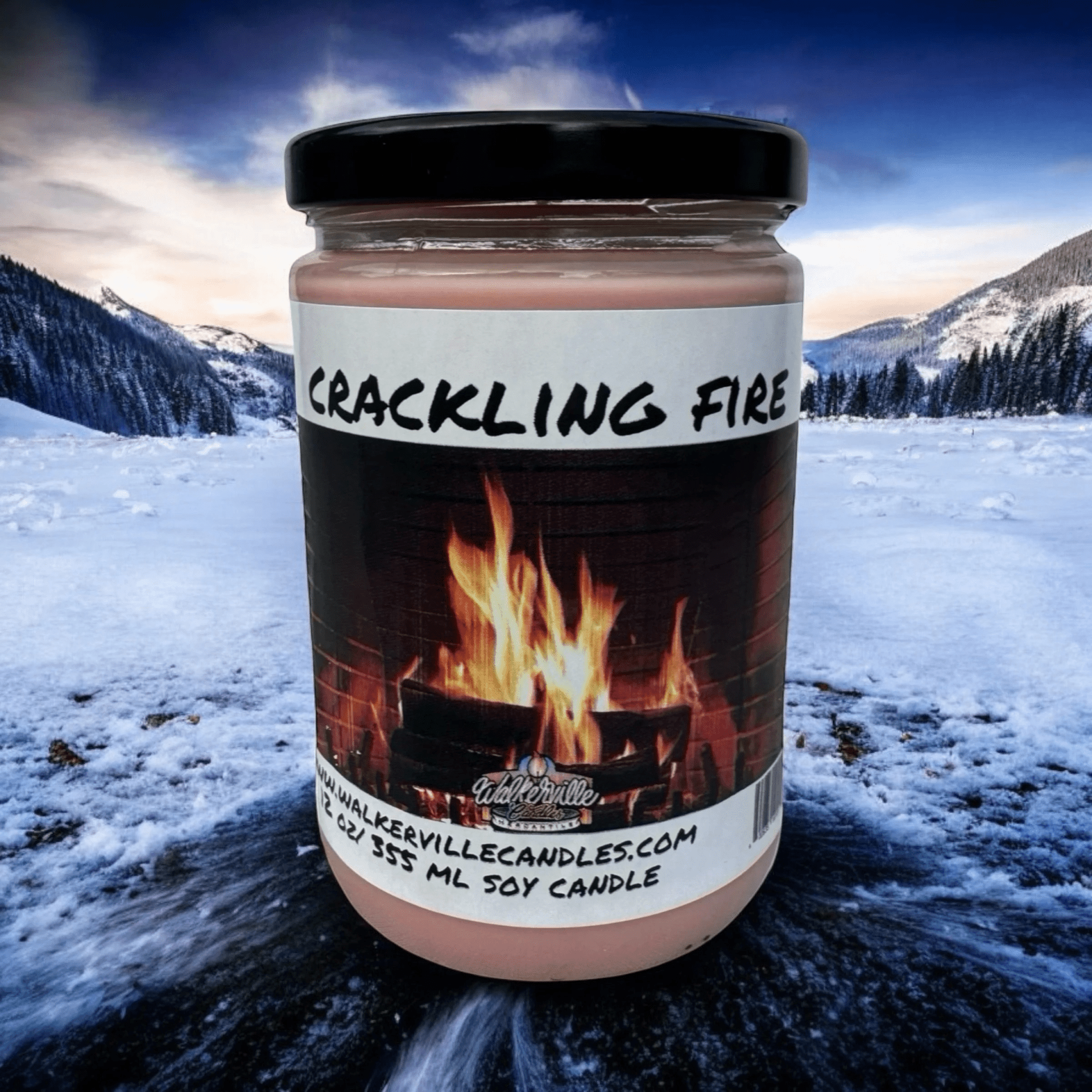 Crackling Fire Coconut Soy 12.5 oz/ 375 ml Candle Wood Wick - Walkerville Candles
