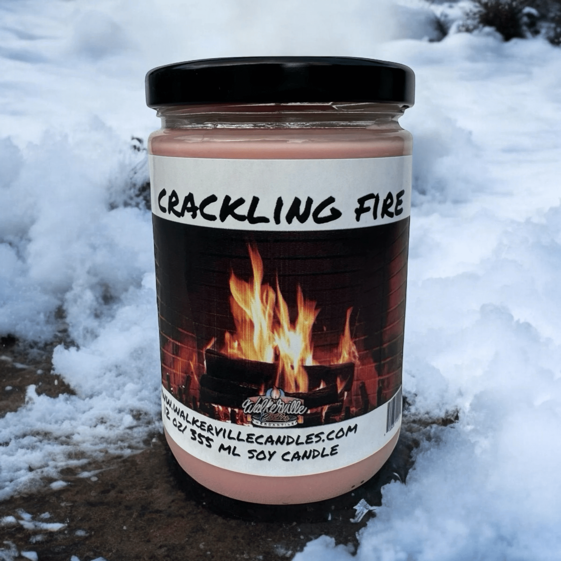 Crackling Fire Coconut Soy 12.5 oz/ 375 ml Candle Wood Wick - Walkerville Candles