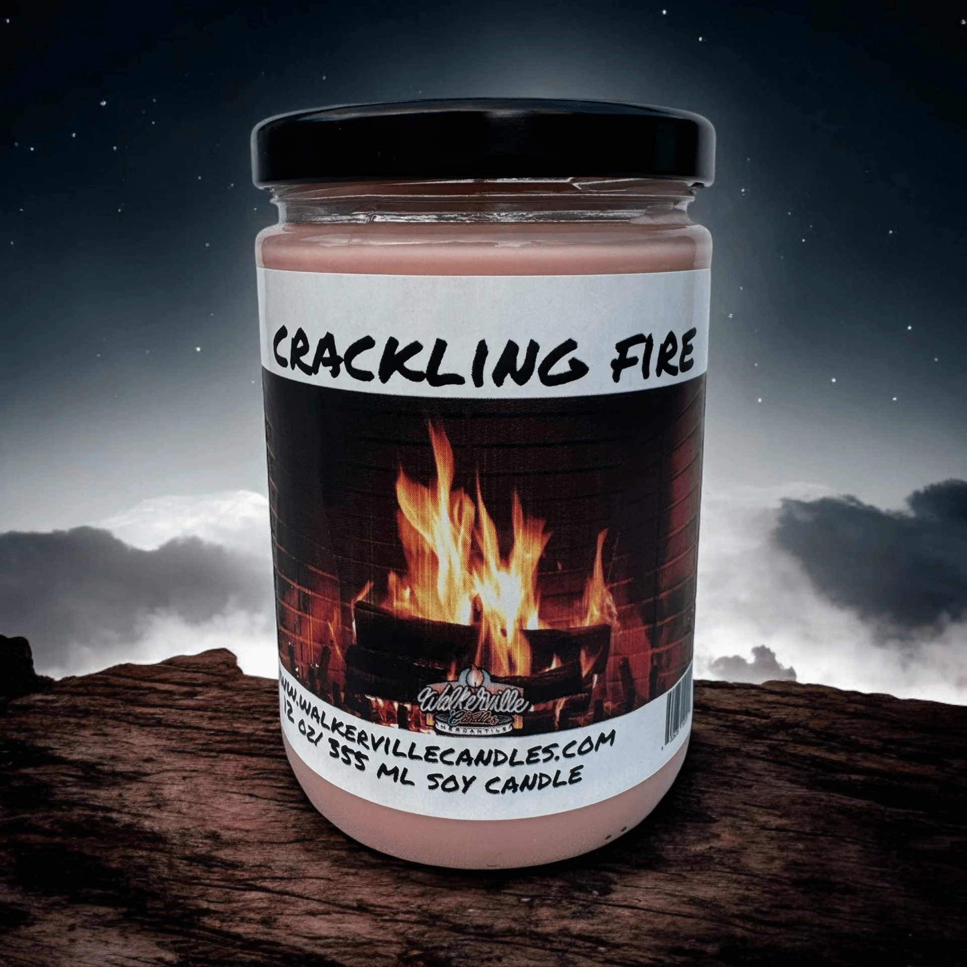 Crackling Fire Coconut Soy 12.5 oz/ 375 ml Candle Wood Wick - Walkerville Candles