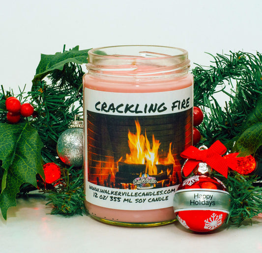 Crackling Fire 100% Coconut Soy Eco-friendly 12 oz Candle Wood Wick