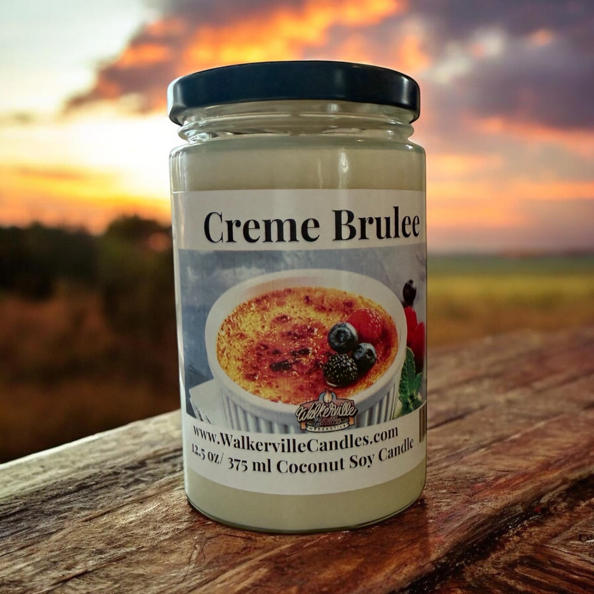 Crème Brulée Coconut Soy 12.5 oz/ 375 ml Candle Wood Wick - Walkerville Candles