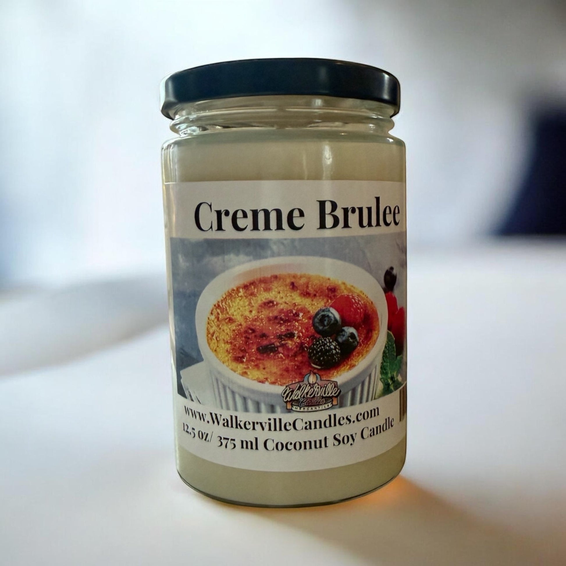 Crème Brulée Coconut Soy 12.5 oz/ 375 ml Candle Wood Wick - Walkerville Candles