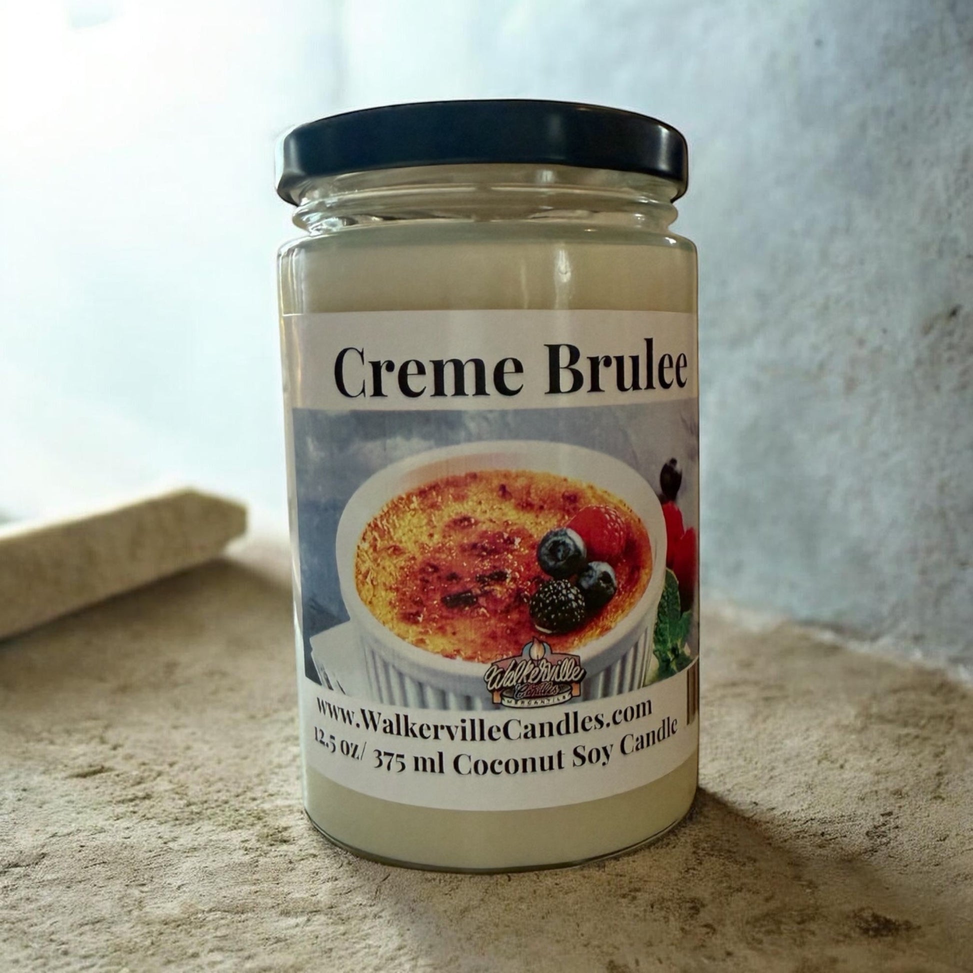 Crème Brulée Coconut Soy 12.5 oz/ 375 ml Candle Wood Wick - Walkerville Candles