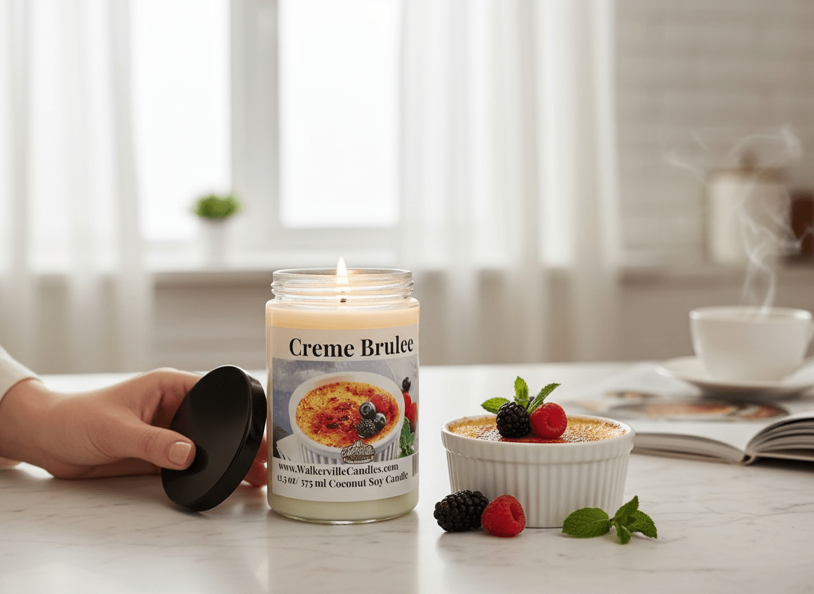 Crème Brulée Coconut Soy 12.5 oz/ 375 ml Candle Wood Wick - Walkerville Candles