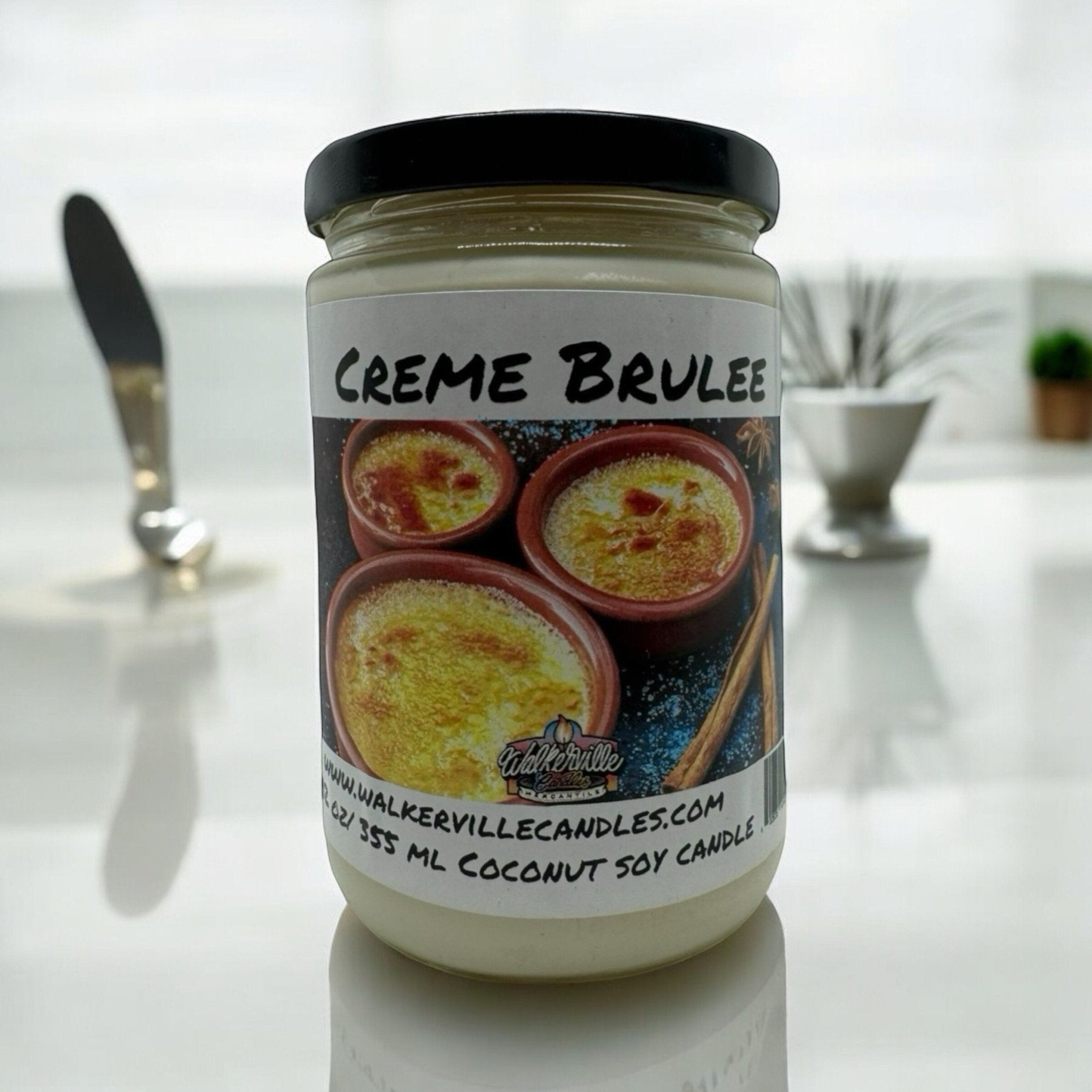 Crème Brulée Coconut Soy 12.5 oz/ 375 ml Candle Wood Wick - Walkerville Candles