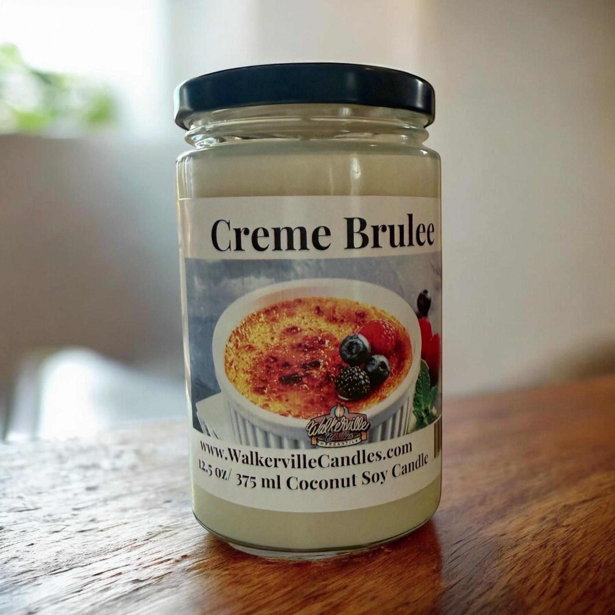 Crème Brulée Coconut Soy 12.5 oz/ 375 ml Candle Wood Wick - Walkerville Candles