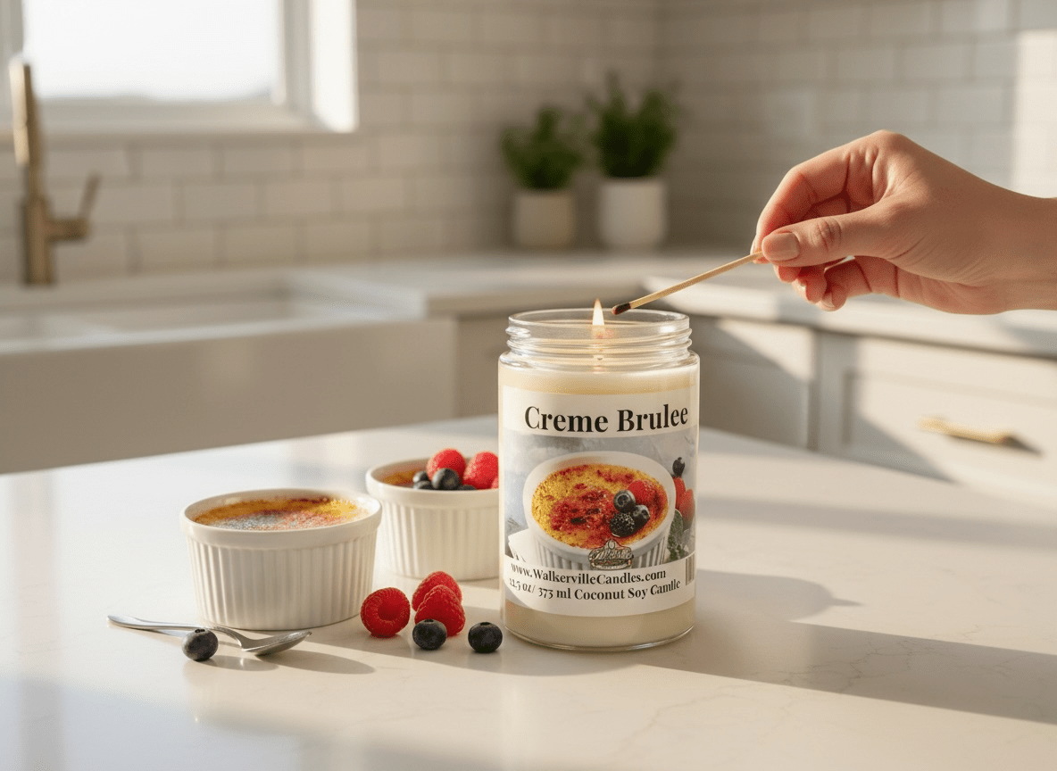 Crème Brulée Coconut Soy 12.5 oz/ 375 ml Candle Wood Wick - Walkerville Candles