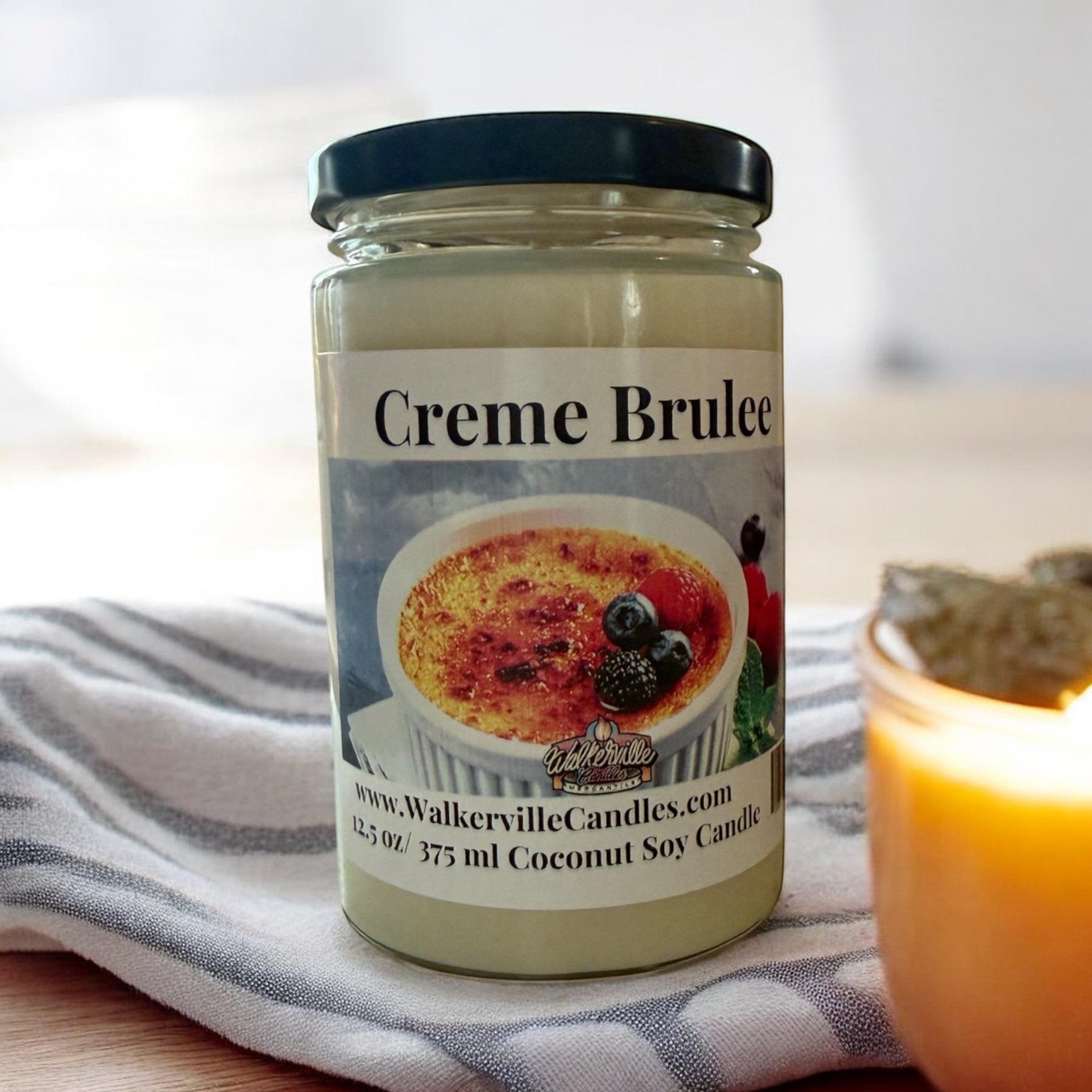 Crème Brulée Coconut Soy 12.5 oz/ 375 ml Candle Wood Wick - Walkerville Candles