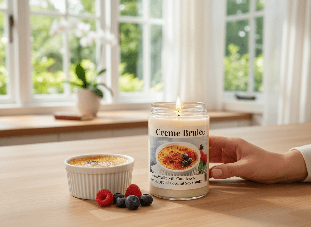 Crème Brulée Coconut Soy 12.5 oz/ 375 ml Candle Wood Wick - Walkerville Candles