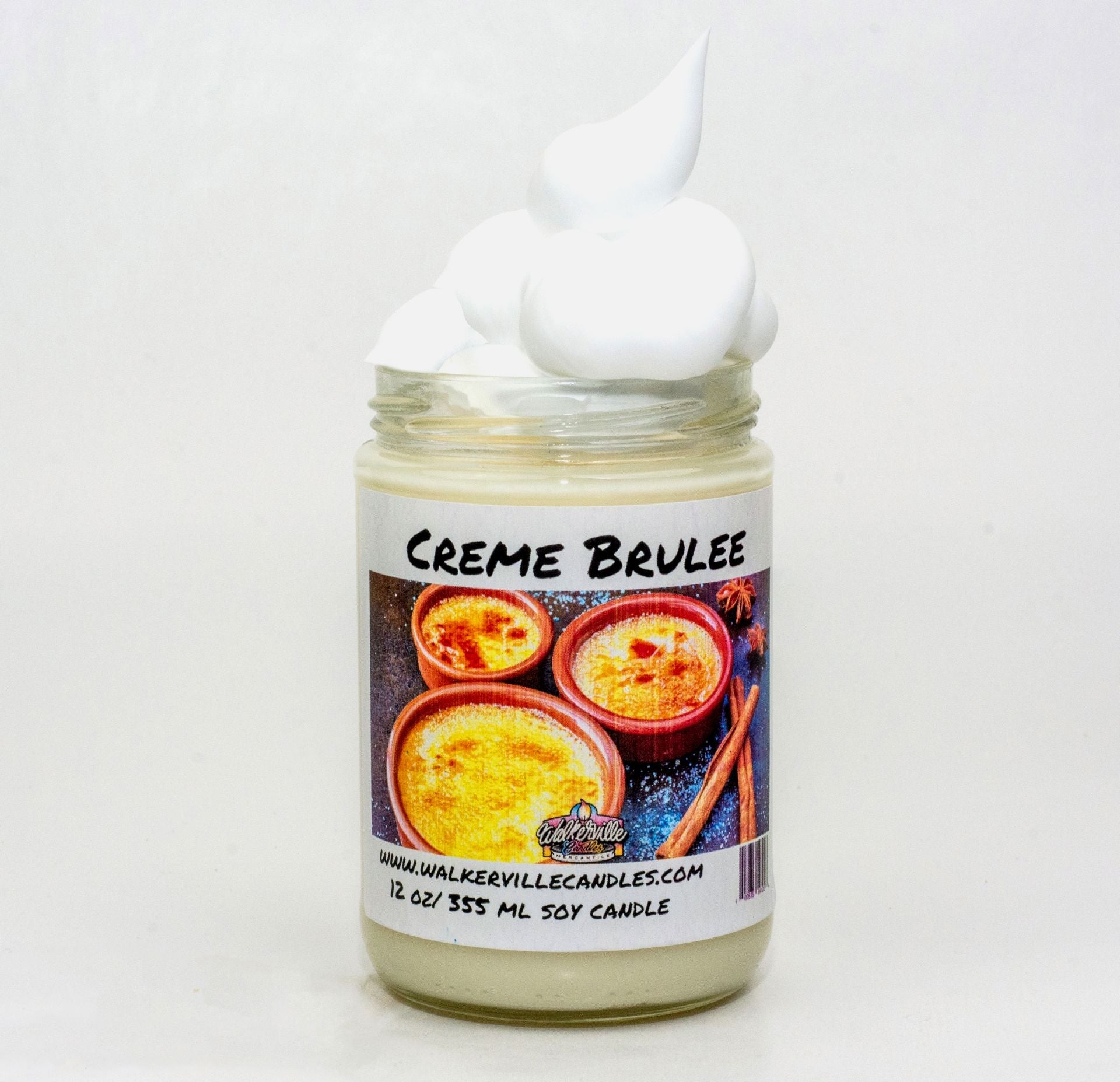 Crème Brulée Coconut Soy 12.5 oz/ 375 ml Candle Wood Wick - Walkerville Candles