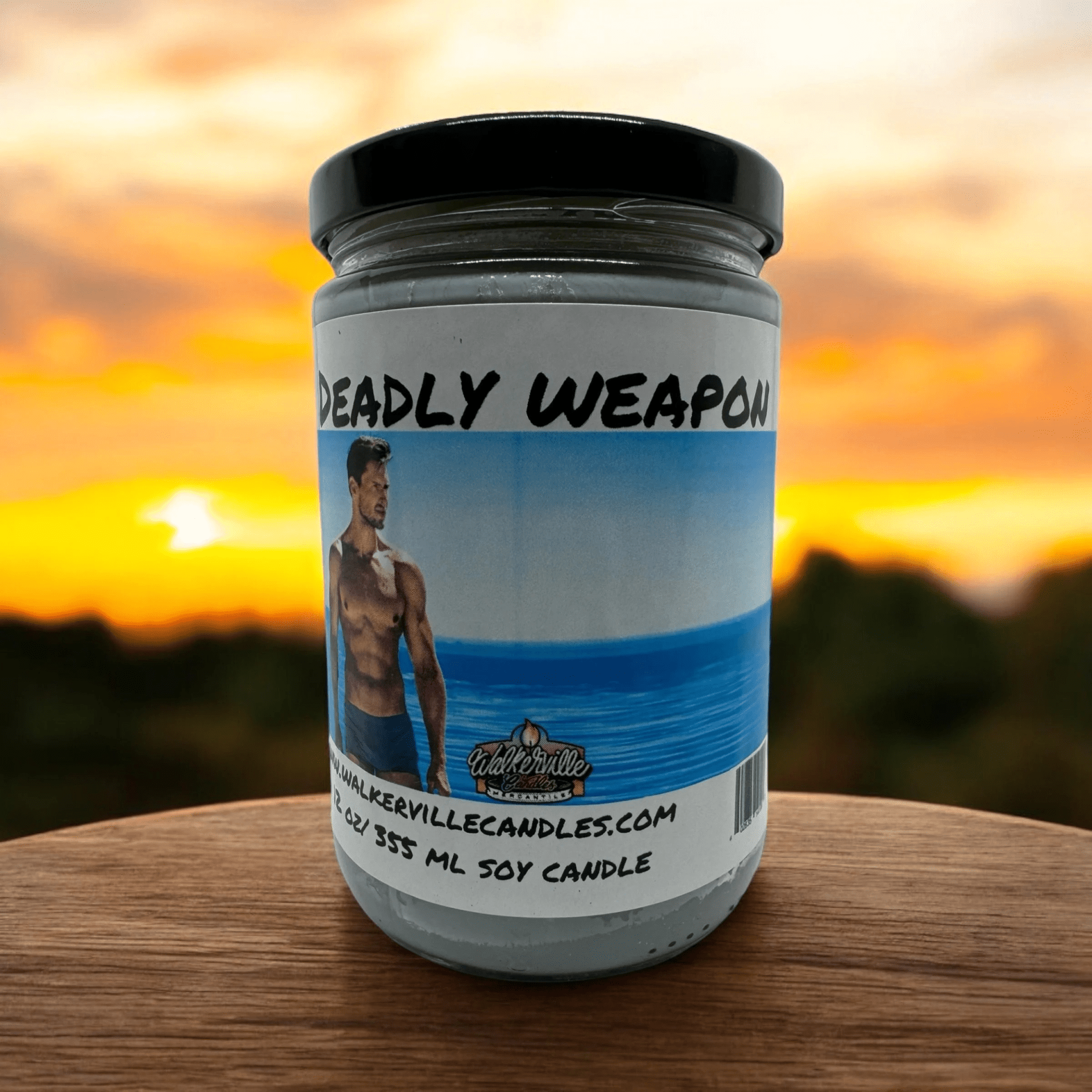 Deadly Weapon Coconut Soy 12.5 oz/ 375 ml Candle Wood Wick - Walkerville Candles