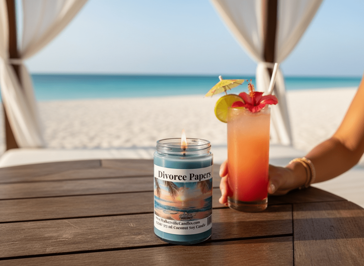 Divorce Papers Coconut Soy 12.5 oz/ 375 ml Candle Wood Wick - Walkerville Candles