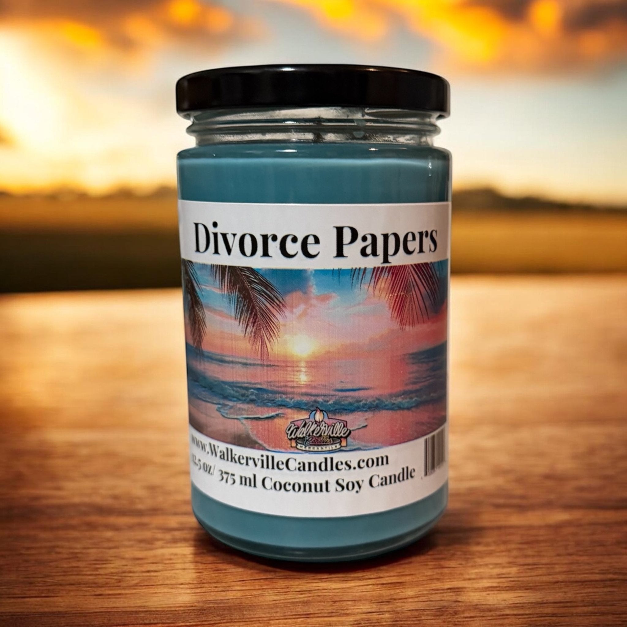 Divorce Papers Coconut Soy 12.5 oz/ 375 ml Candle Wood Wick - Walkerville Candles