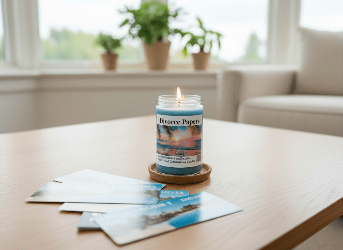 Divorce Papers Coconut Soy 12.5 oz/ 375 ml Candle Wood Wick - Walkerville Candles