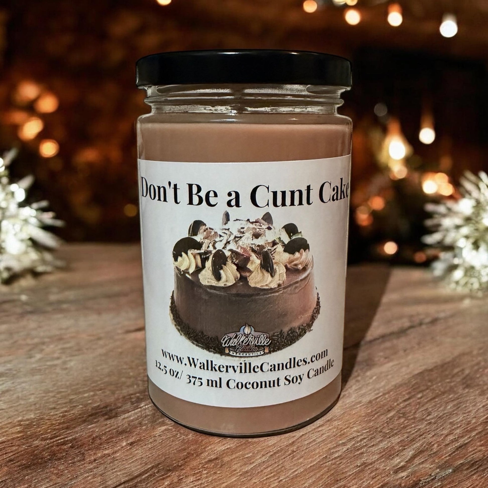 Don't Be a Cunt Cake Coconut Soy 12.5 oz/ 375 ml Candle Wood Wick - Walkerville Candles