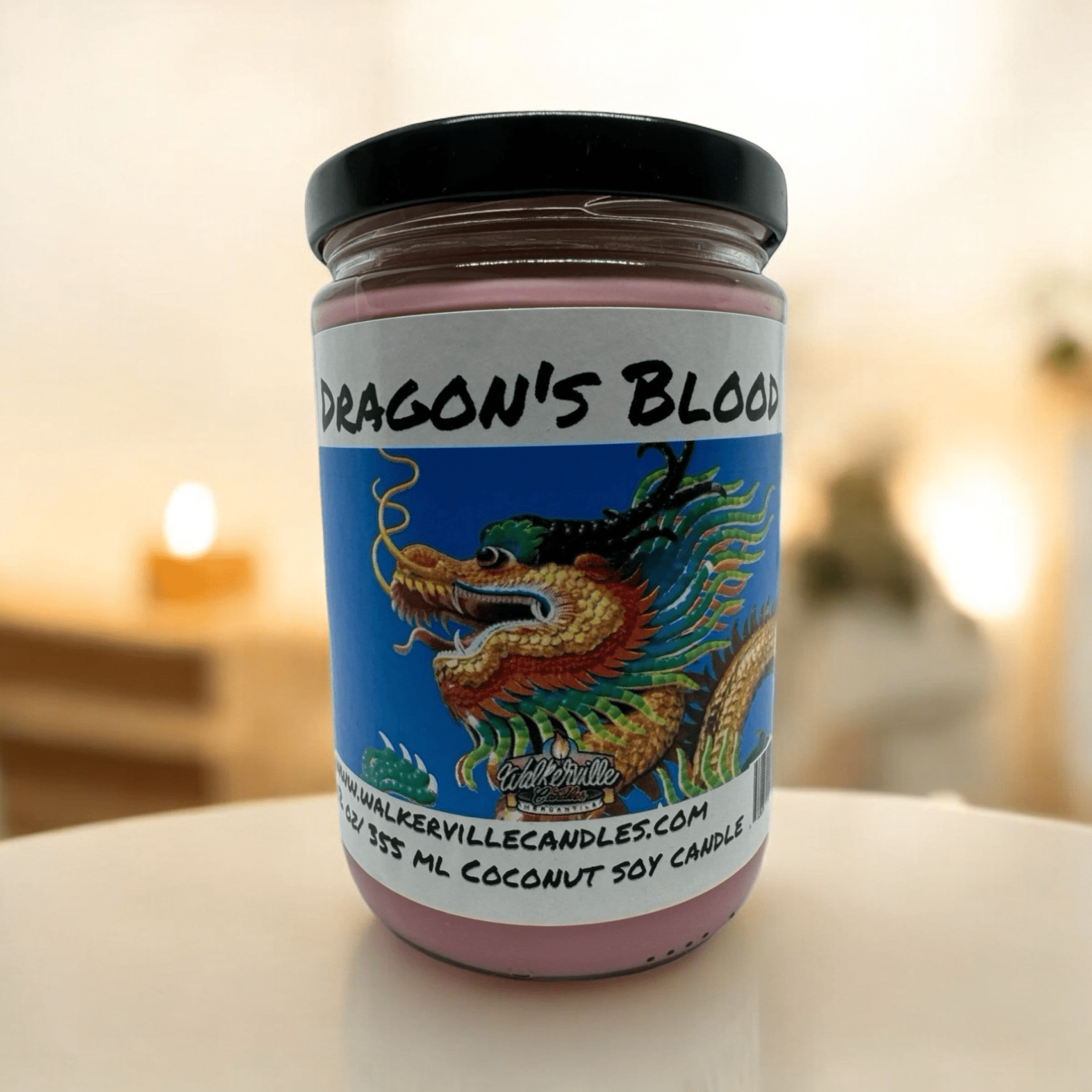 Dragon's Blood Coconut Soy 12.5 oz/ 375 ml Candle Wood Wick - Walkerville Candles